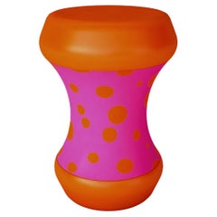 Boom Bom Pink Orange Spotted Colorful Side Table, Pop Art and Postmodern Style