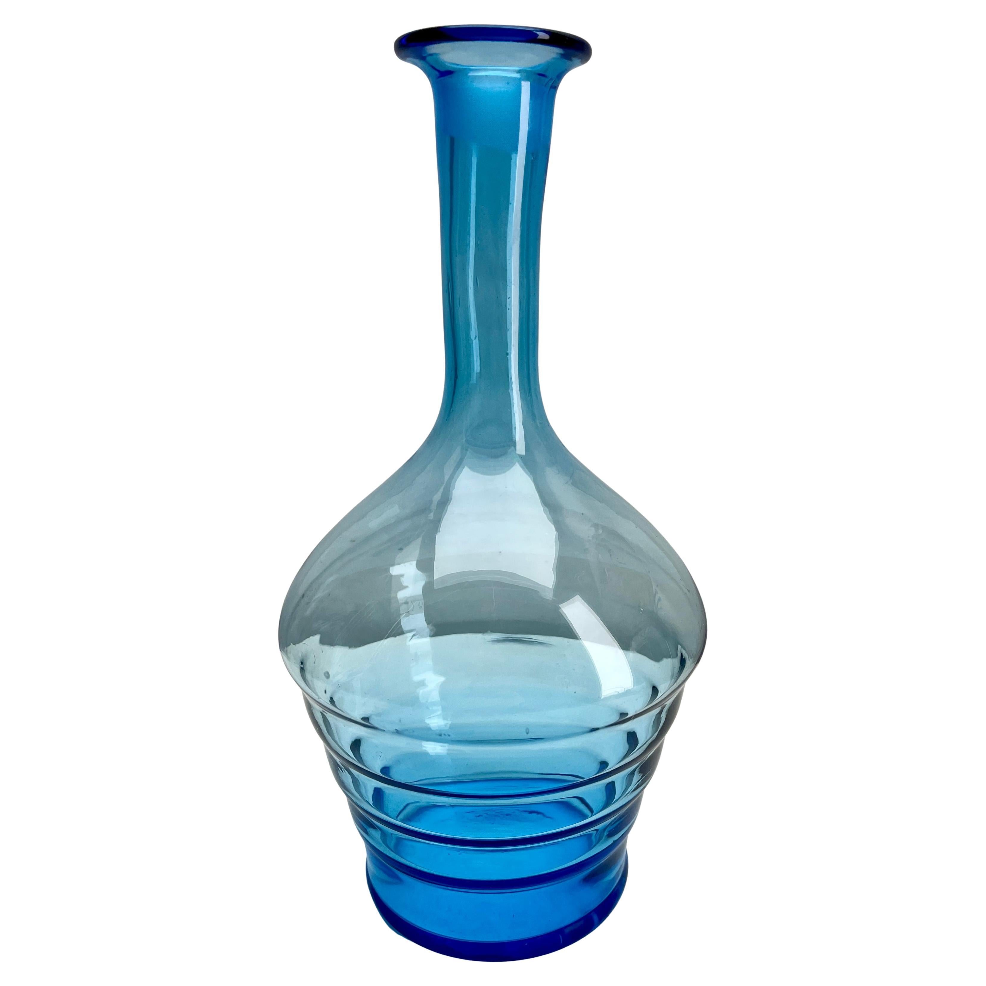 Mid-Century moderno Decanter grande blu cobalto Boom 1930, Belgio in vendita