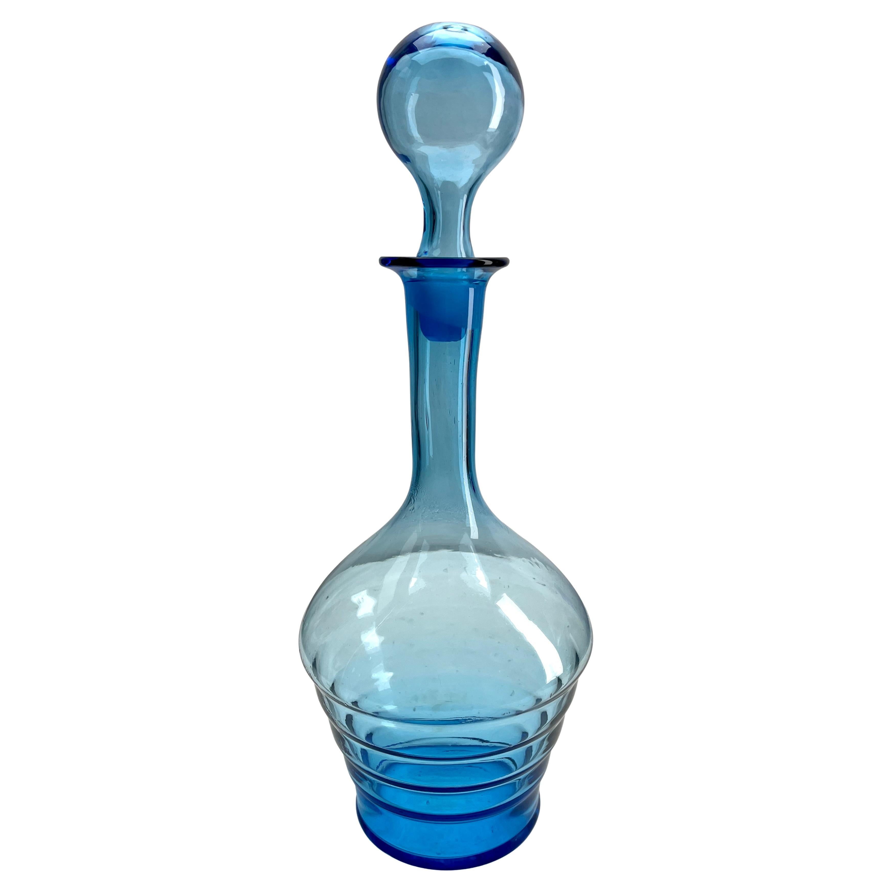 Decanter grande blu cobalto Boom 1930, Belgio In condizioni buone in vendita a Verviers, BE