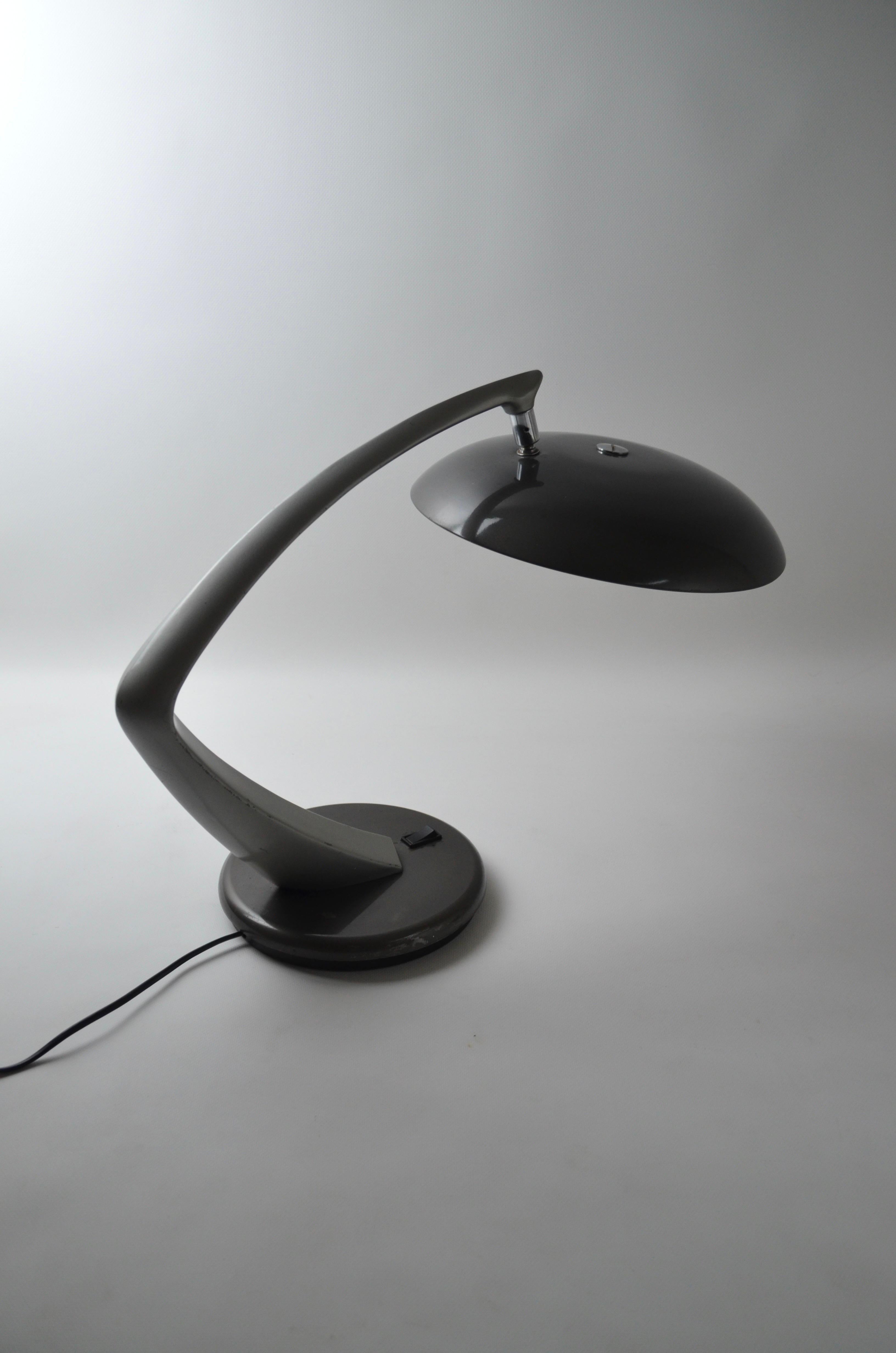Metal Boomerang 64 table lamp by FASE For Sale