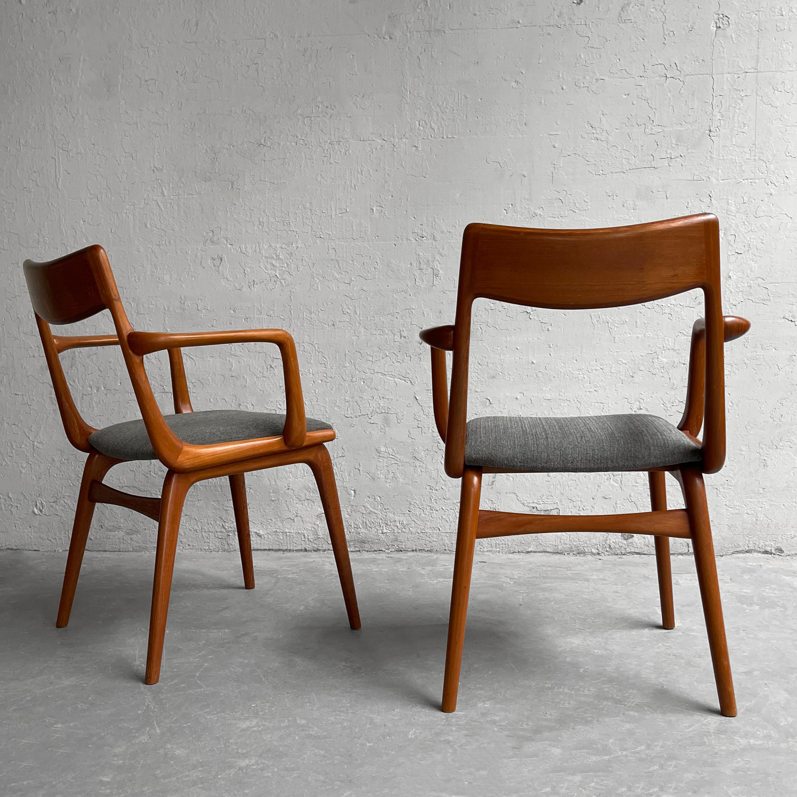Fabric Boomerang Armchairs by Alfred Christiansen for Slagelse Møbelvaerk