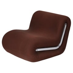 "Boomerang" brown Armchair by Rodolfo Bonetto