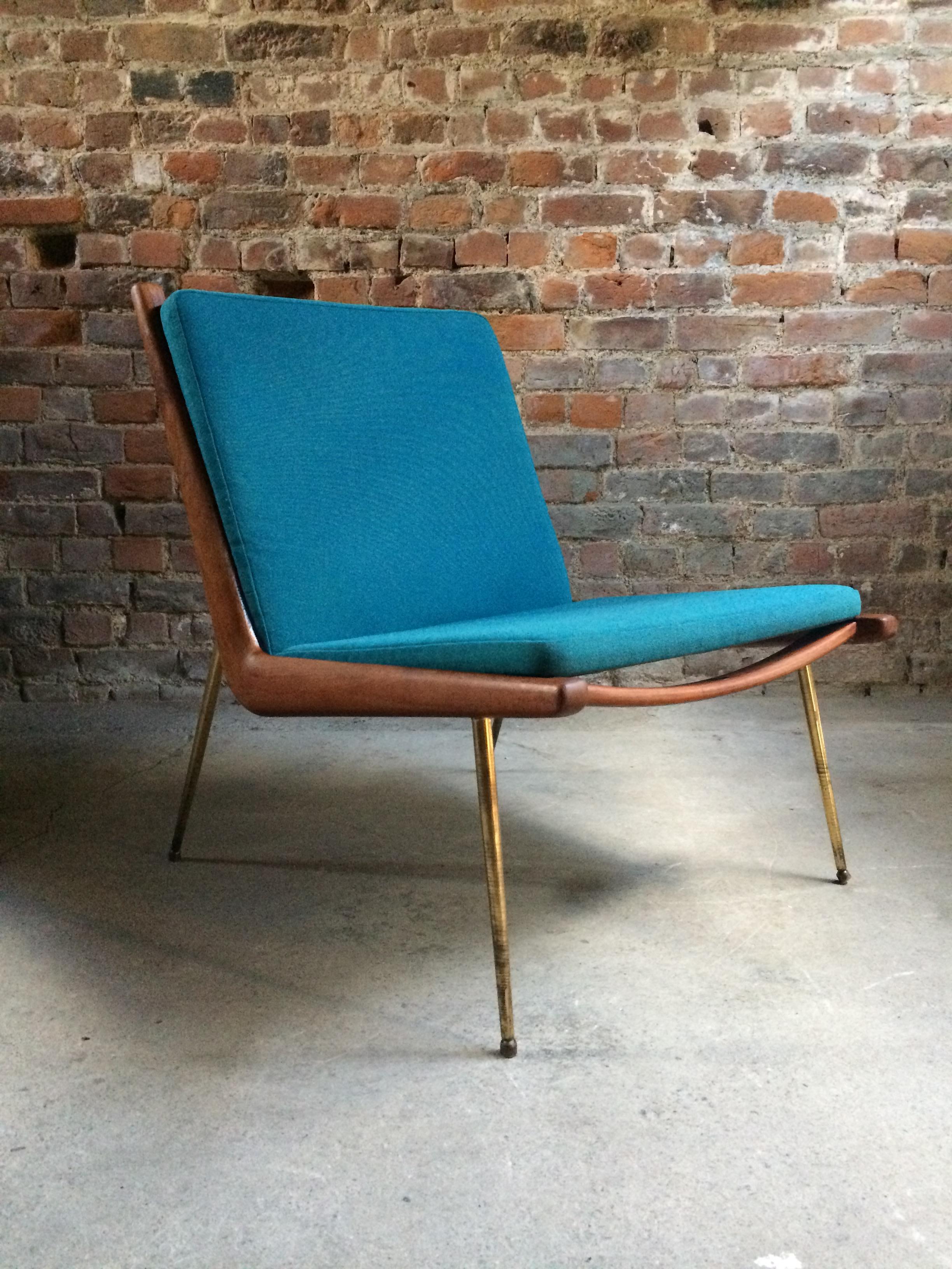 Boomerang Chair Peter Hvidt & Orla Molgaard Nielsen France & Son 1950 Blue No.2 5