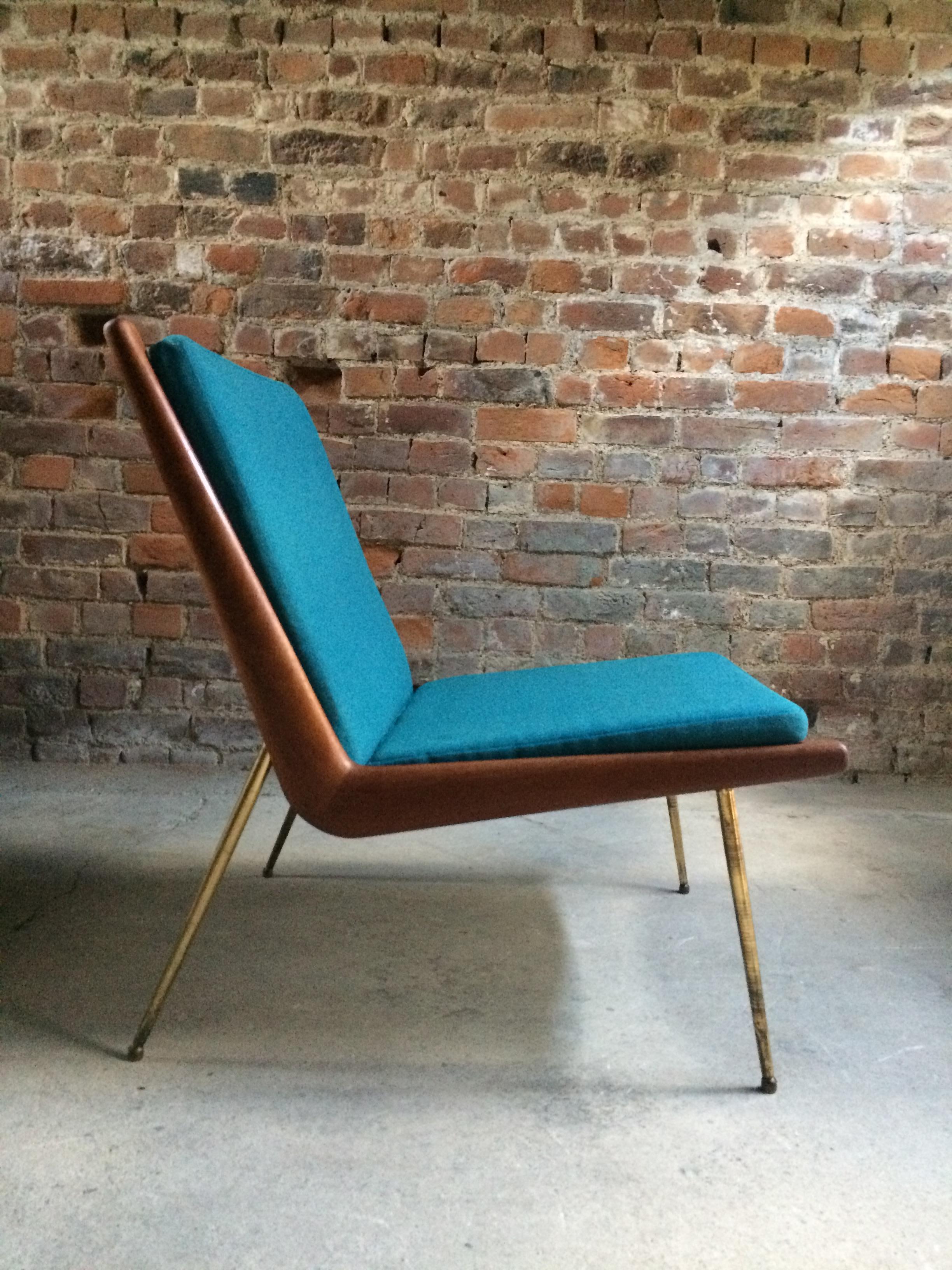 Danish Boomerang Chair Peter Hvidt & Orla Molgaard Nielsen France & Son 1950 Blue No.2