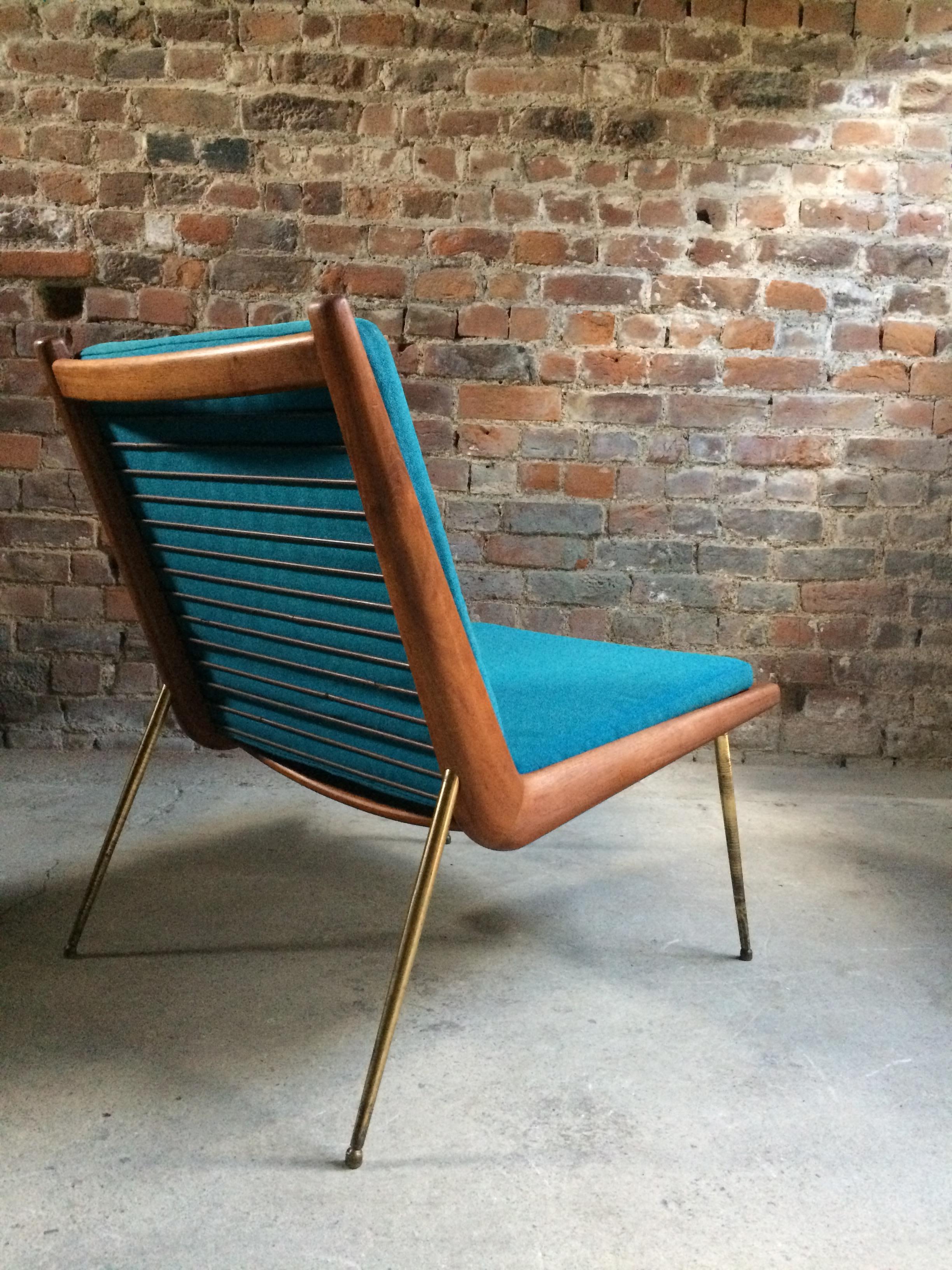 Boomerang Chair Peter Hvidt & Orla Molgaard Nielsen France & Son 1950 Blue No.2 In Good Condition In Longdon, Tewkesbury