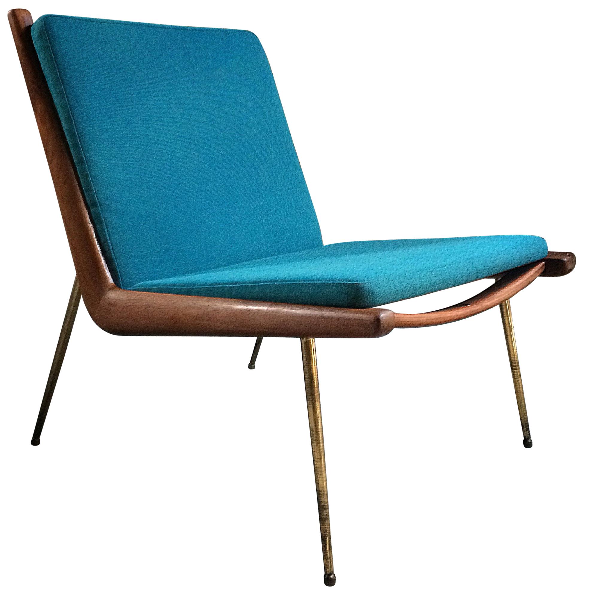 Boomerang Chair Peter Hvidt & Orla Molgaard Nielsen France & Son 1950 Blue No.2