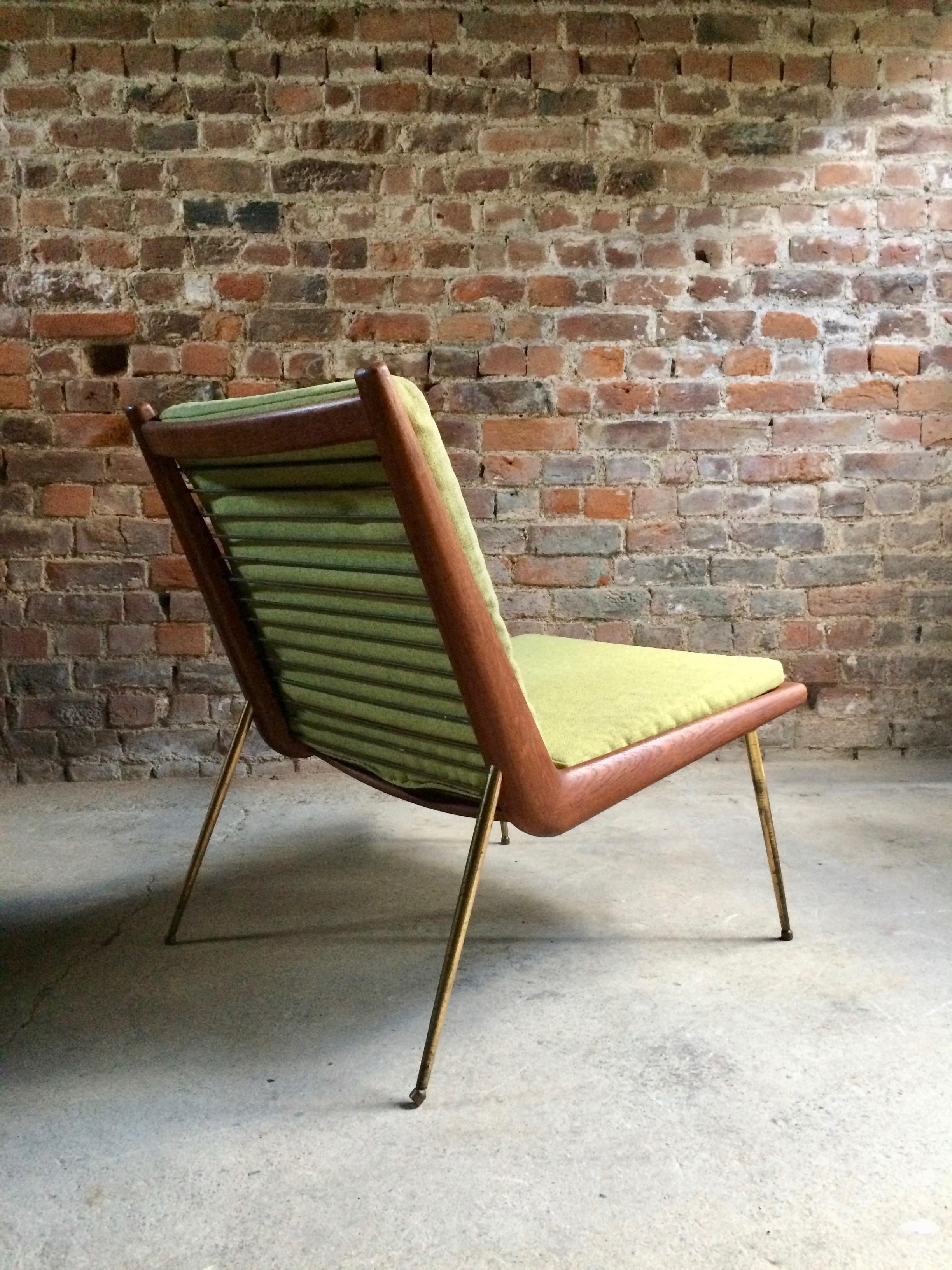 Mid-Century Modern Boomerang Chair Peter Hvidt & Orla Molgaard Nielsen France & Son 1950 Green No.1