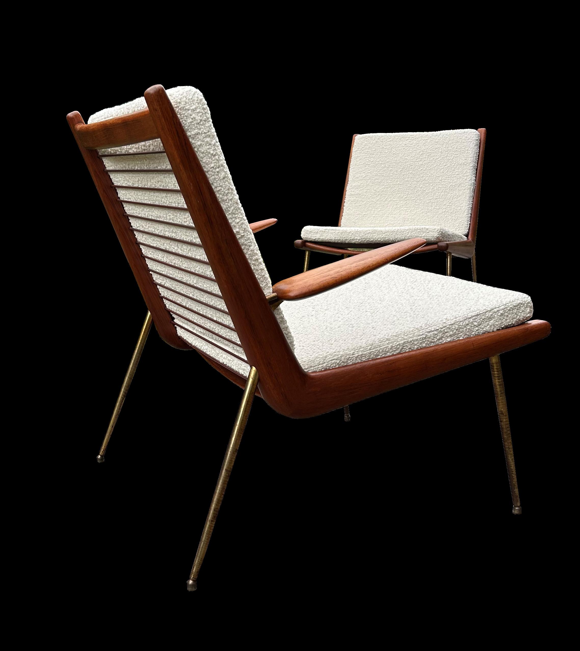 Boomerang-Stuhl mit Armen von Peter Hvidt und Orla Molgaard Nielsen (20. Jahrhundert) im Angebot