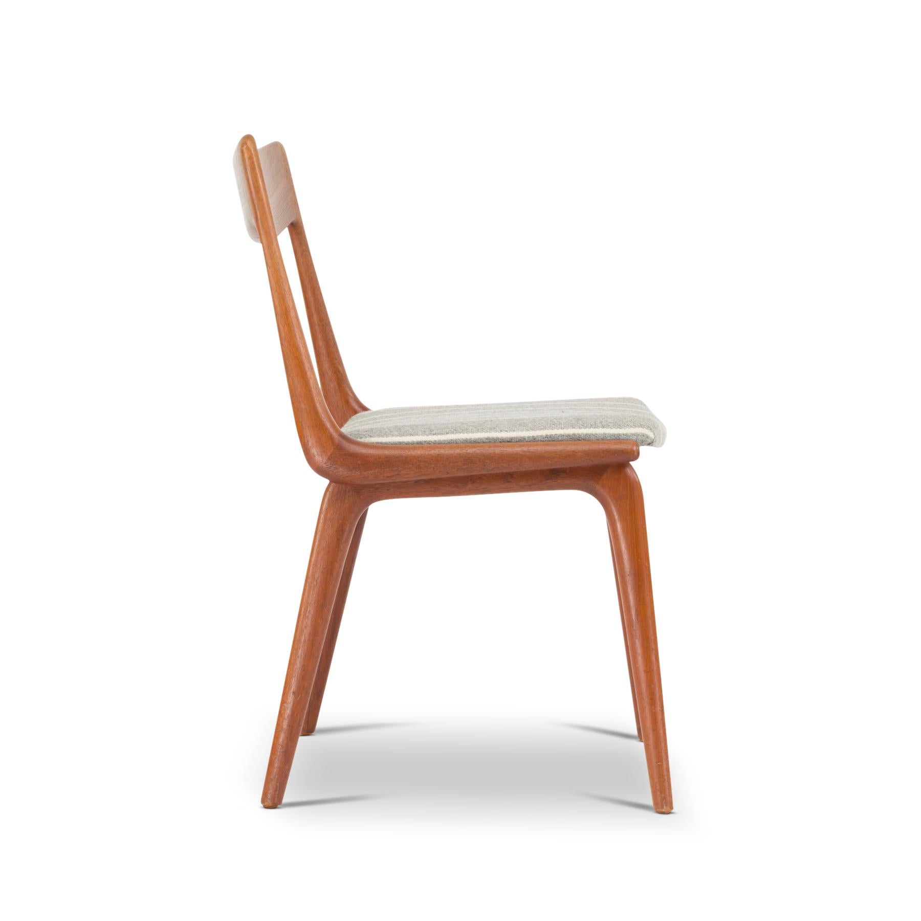 Teak Boomerang Chairs #370 by Erik Christiansen for Slagelse Møbelvaerk, Set of 6