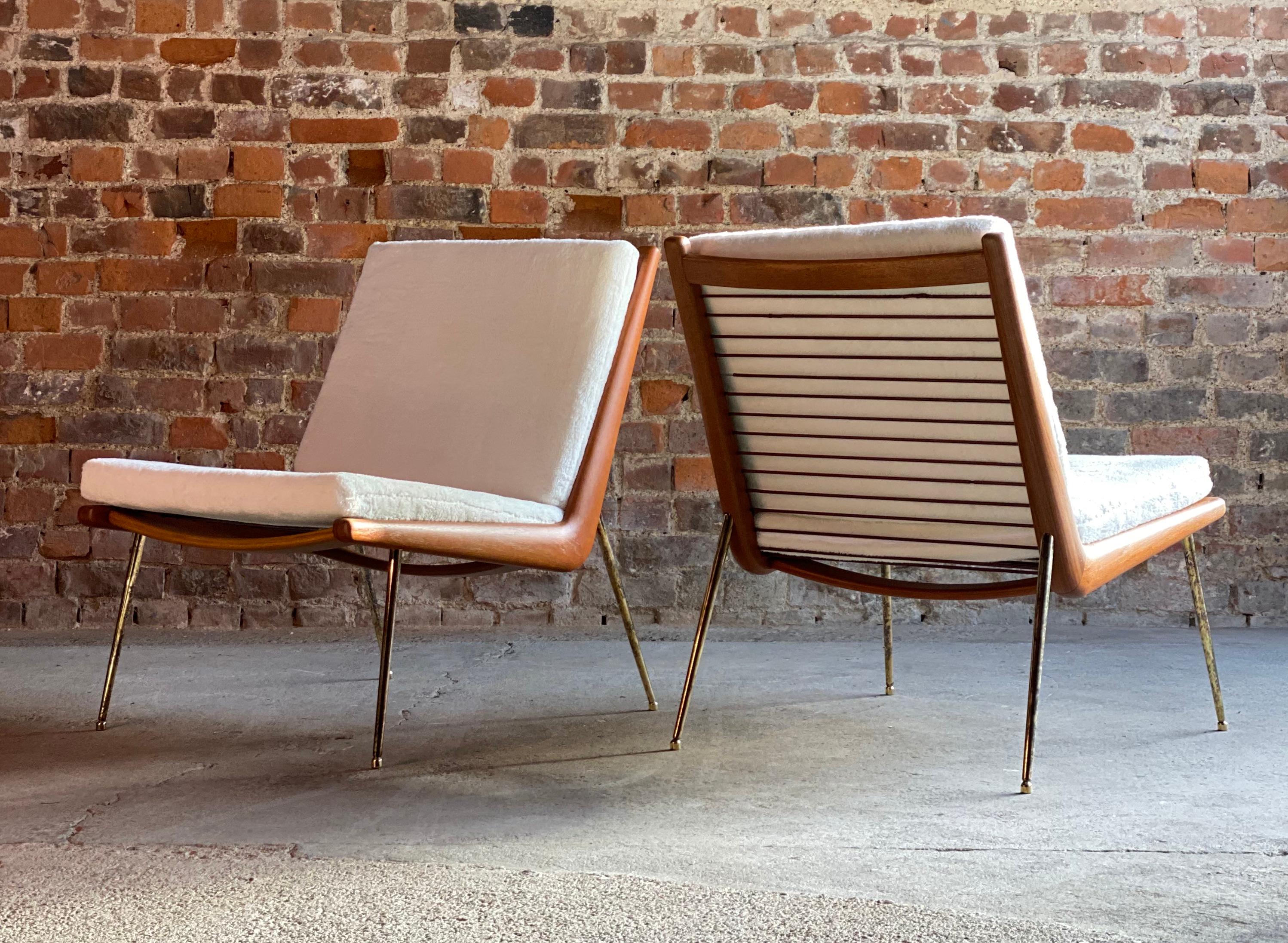 Boomerang Chairs France & Son Pair of Peter Hvidt & Orla Mølgaard Nielsen, 1950s 3