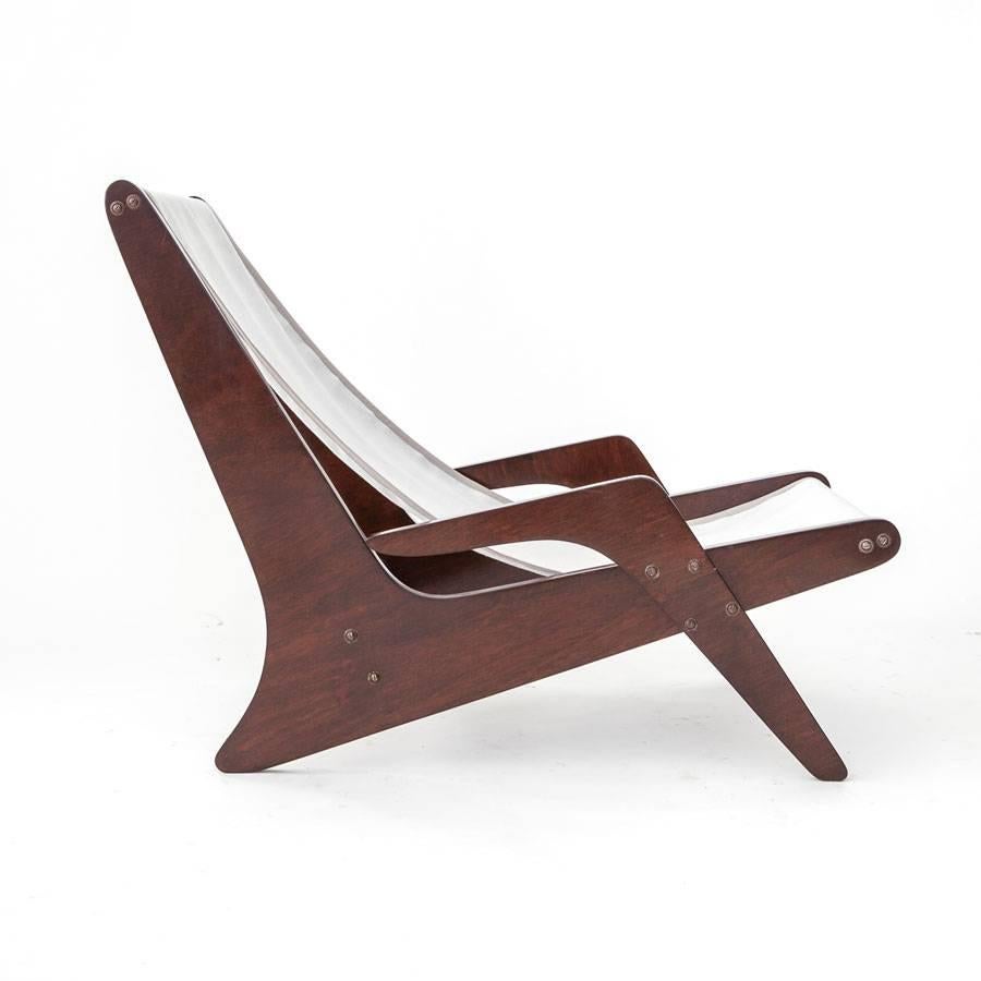 Mid-Century Modern Boomerang Chairs in Jacaranda and Fabric For Sale