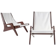 Boomerang Chairs in Jacaranda and Fabric