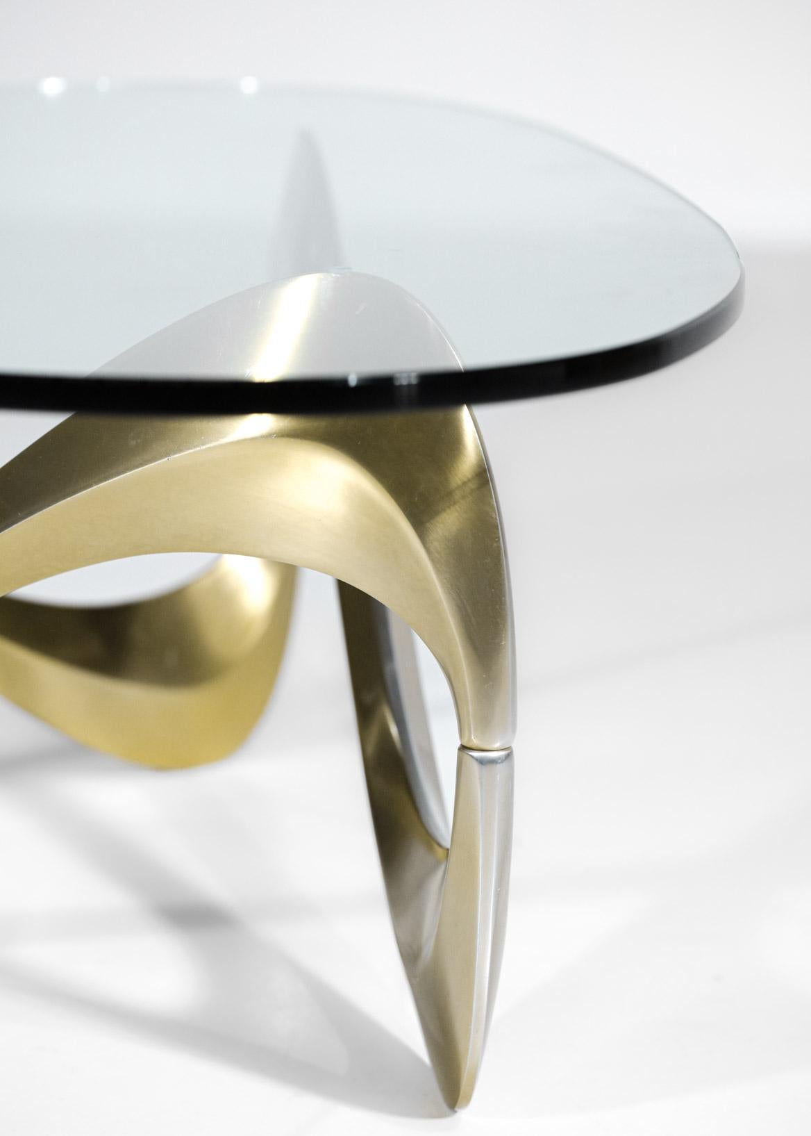 Boomerang Coffee Table Alumium Anodised Gold 70's - F390 4