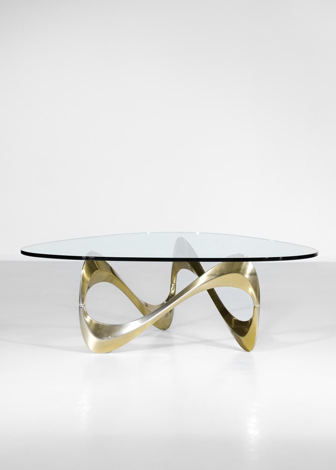 Boomerang Coffee Table Alumium Anodised Gold 70's - F390 5