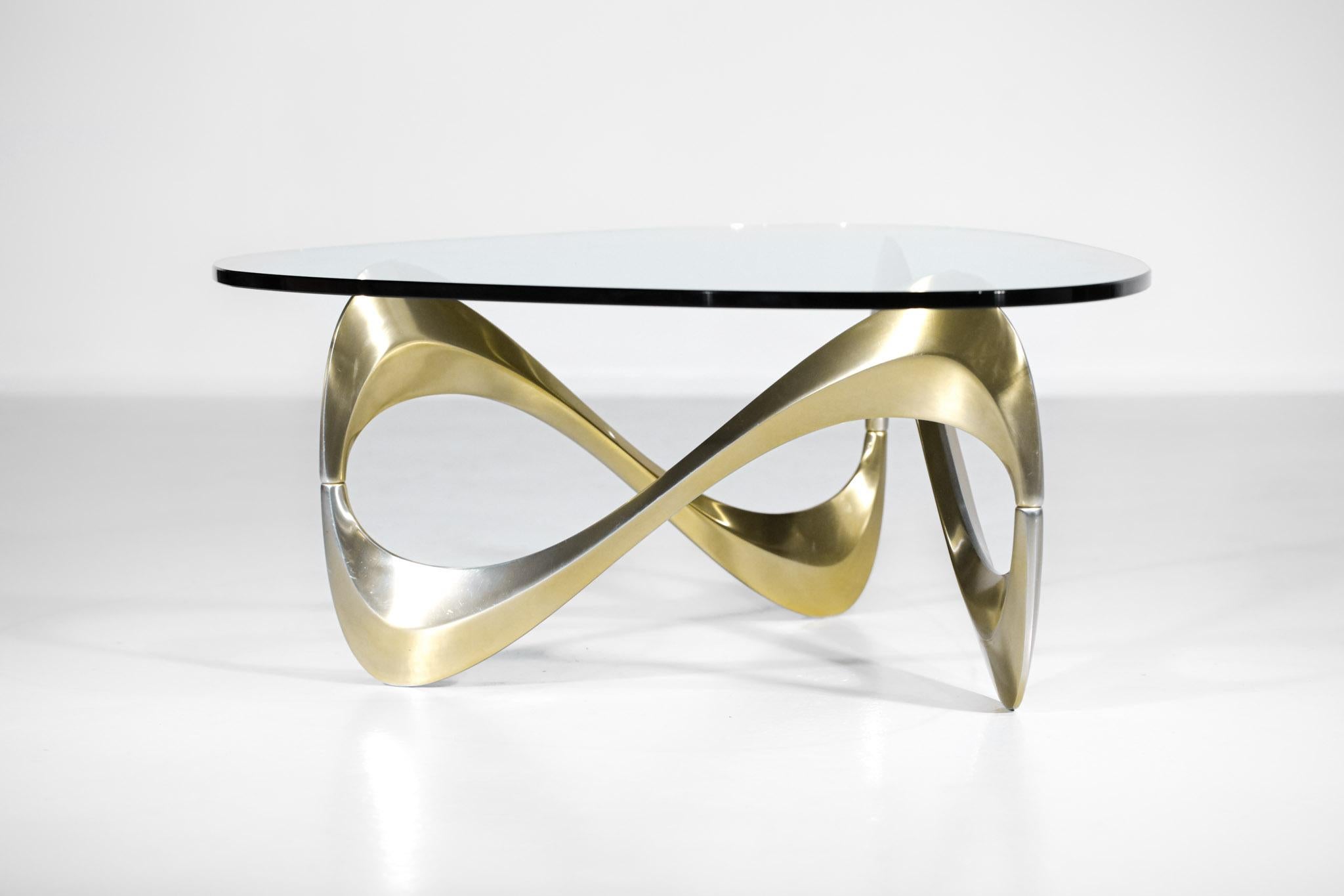Boomerang Coffee Table Alumium Anodised Gold 70's - F390 1