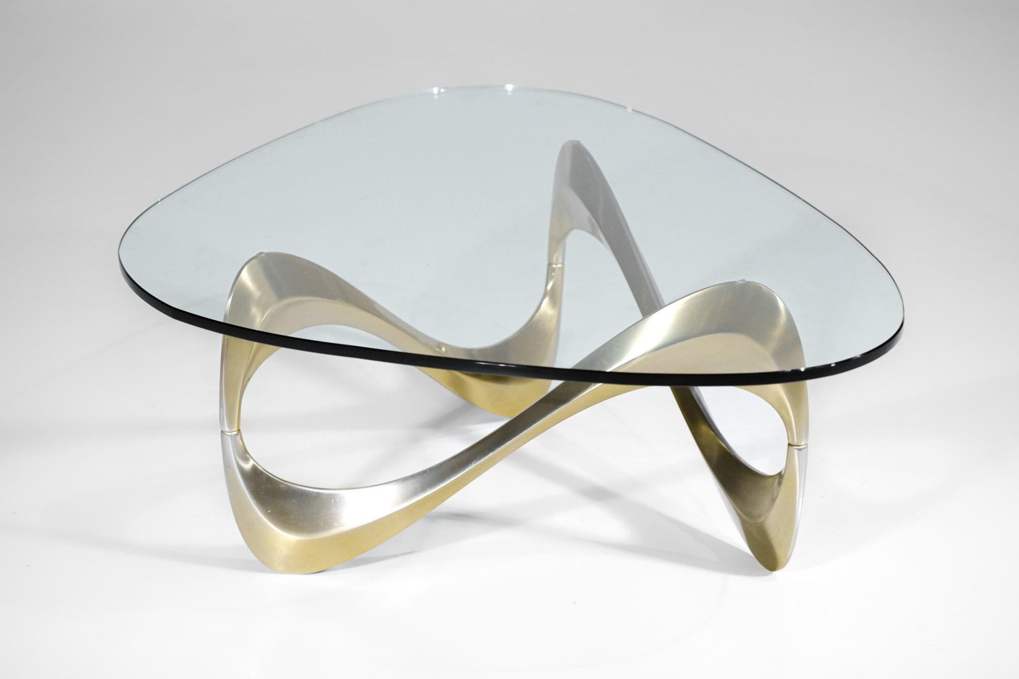 Boomerang Coffee Table Alumium Anodised Gold 70's - F390 2