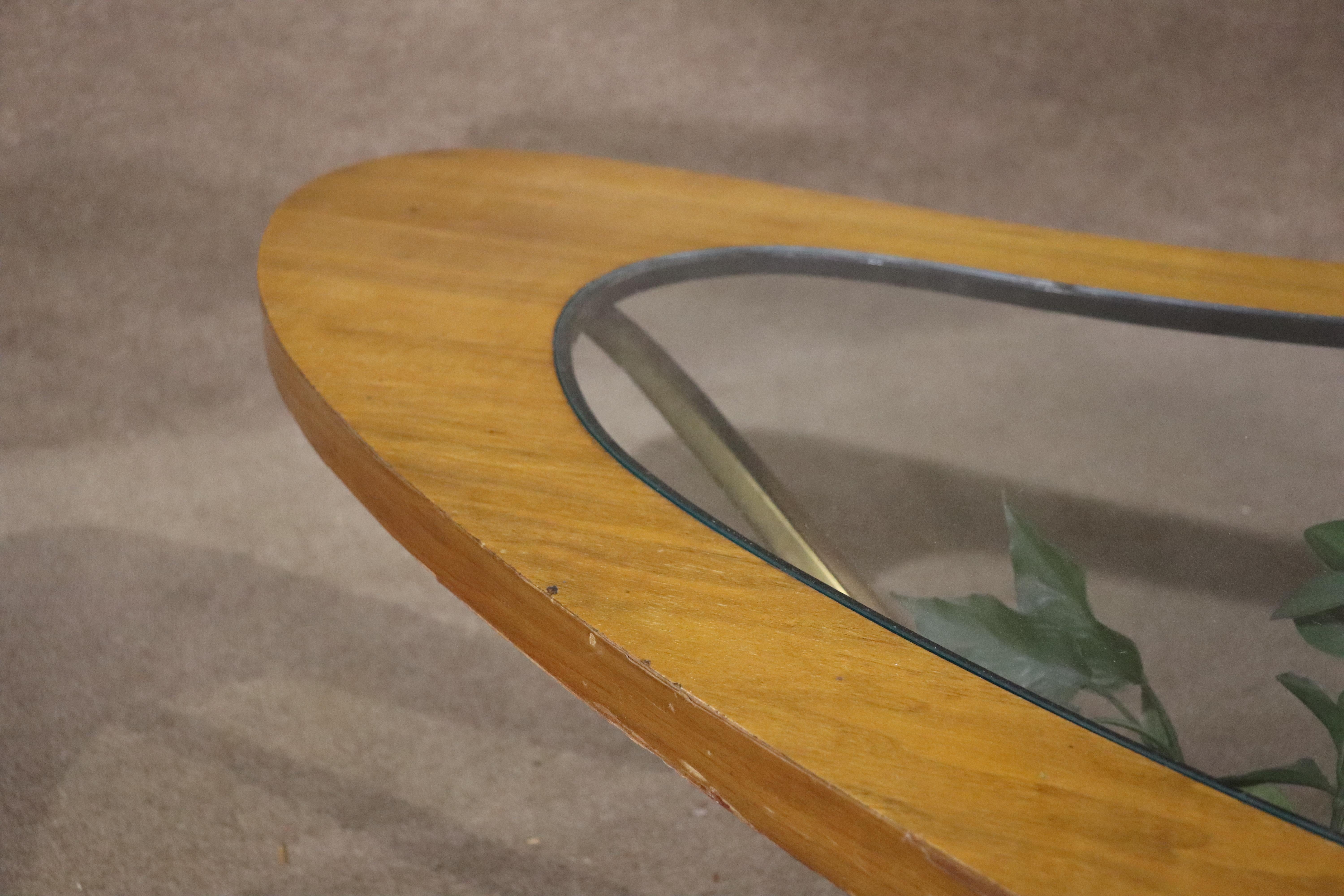 Brass Boomerang Coffee Table For Sale