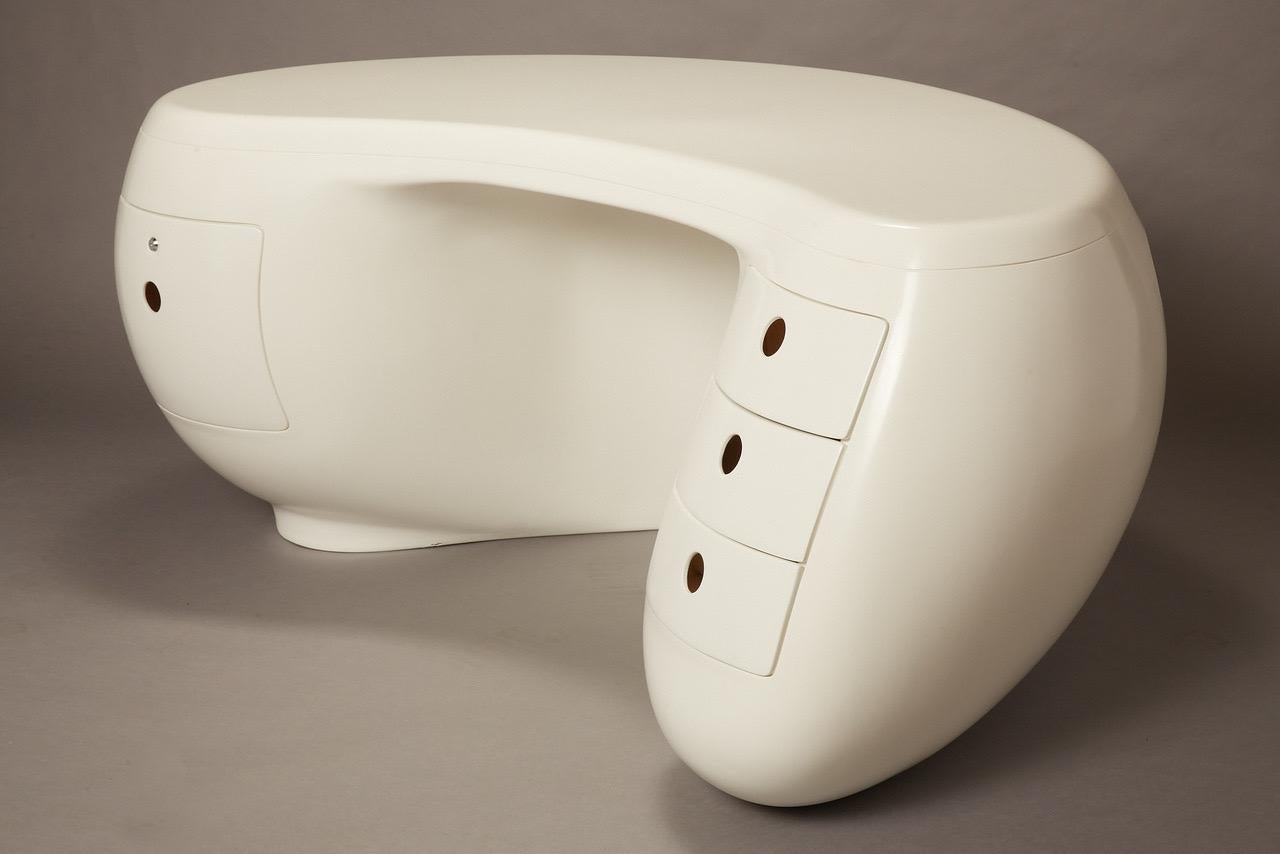 Futurist Boomerang Desk by Maurice Calka For Sale