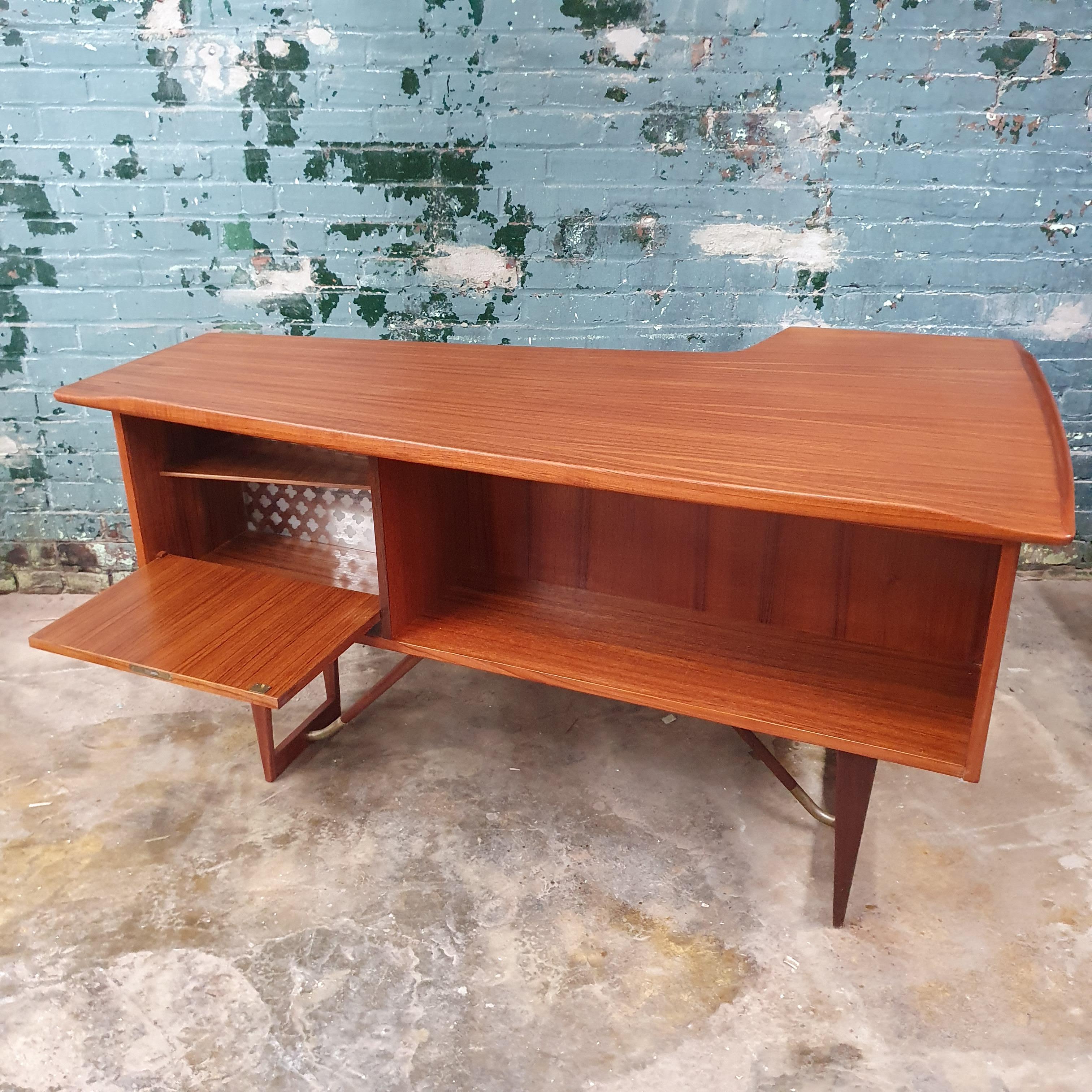 Teak Boomerang Desk by Peter Lovig Nielsen for Dansk