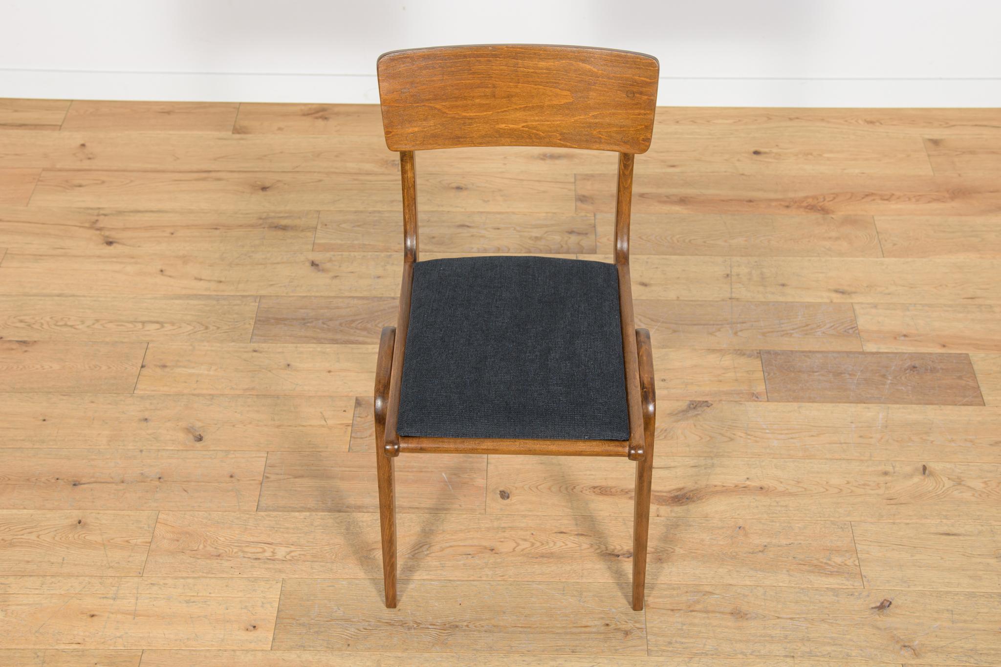 Tissu Chaises de salle à manger Boomerang de Gościcńskie Furniture Fabryki, 1960, ensemble de 6 en vente