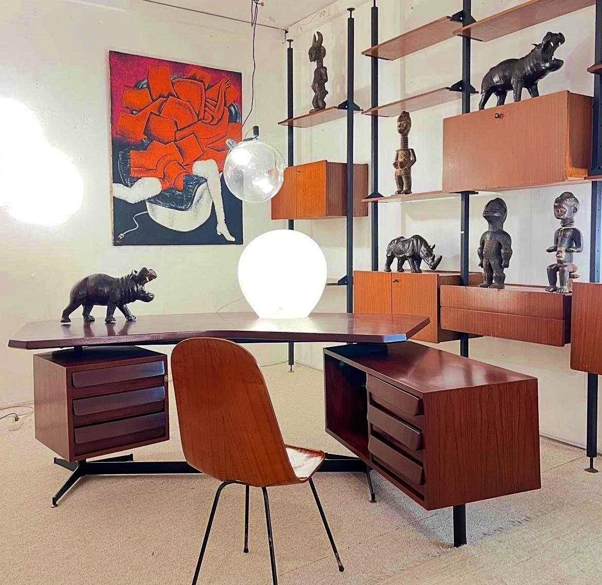 Italian “Boomerang” executive desk Borsani style, Italy, 1960s