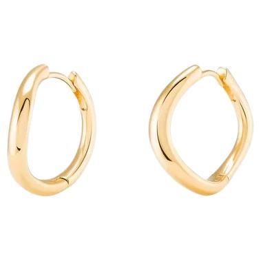 Boomerang Hoops 18k Solid Gold For Sale