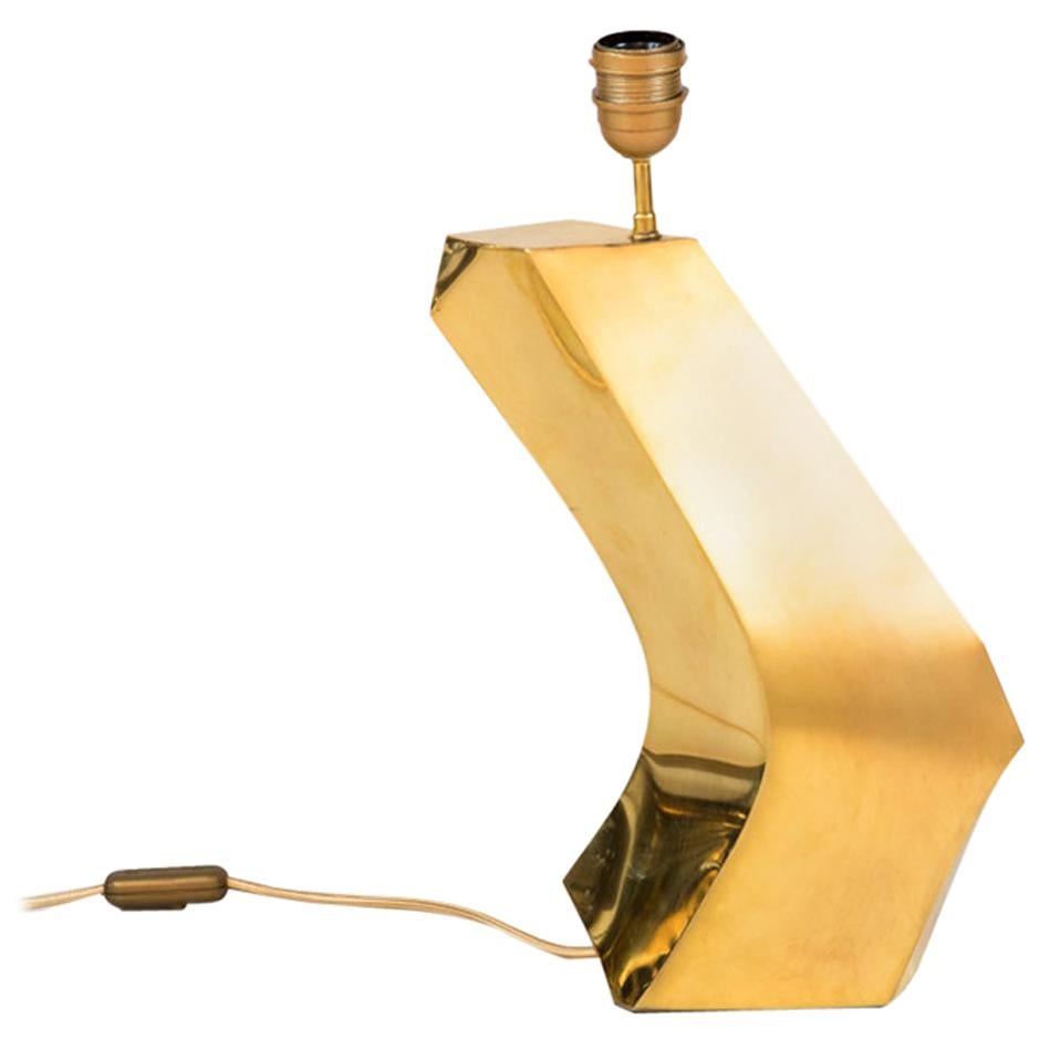 Boomerang Lamp in Gilt Brass, 1970s