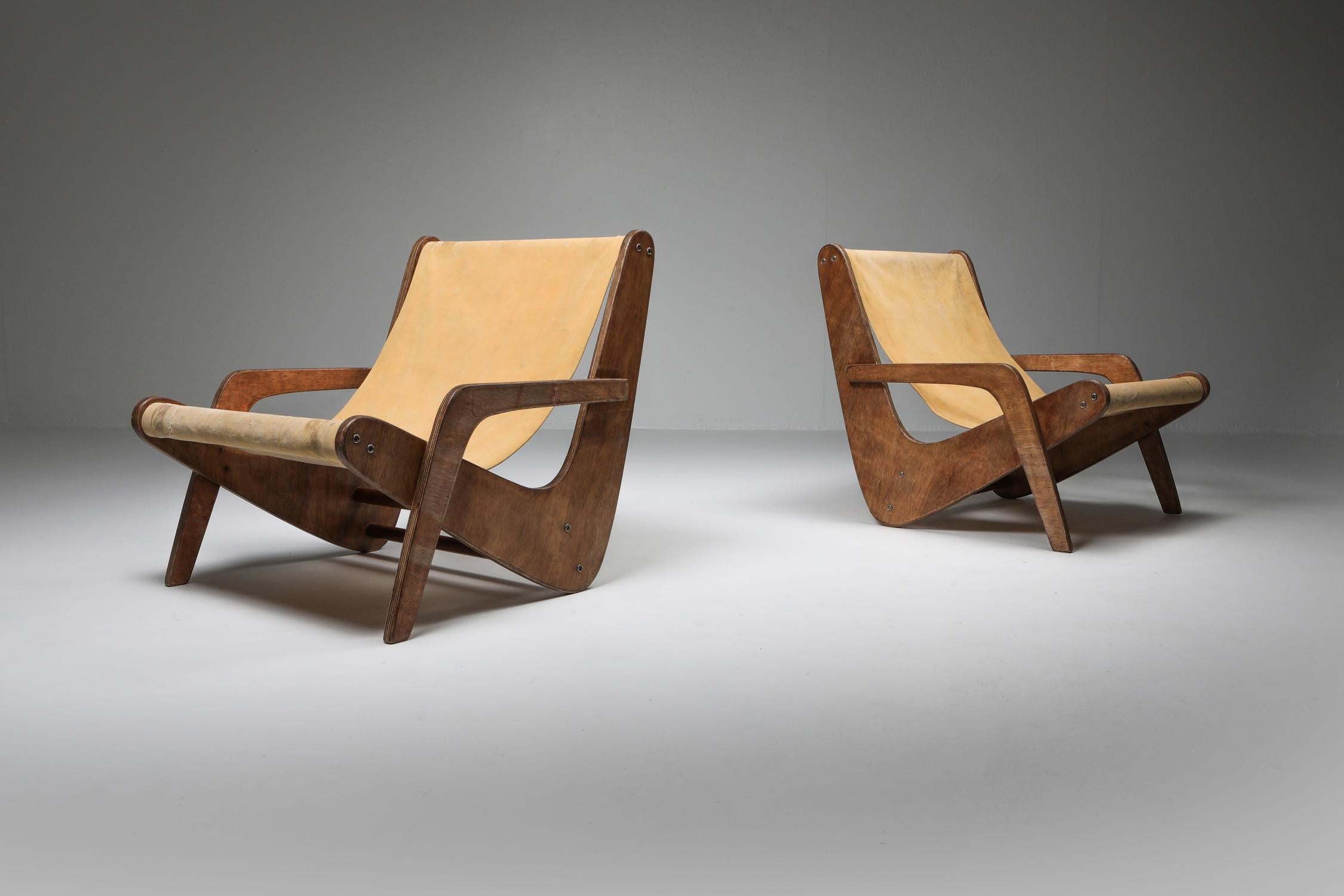 Mid-Century Modern Boomerang Lounge Chairs by Zanine Caldas