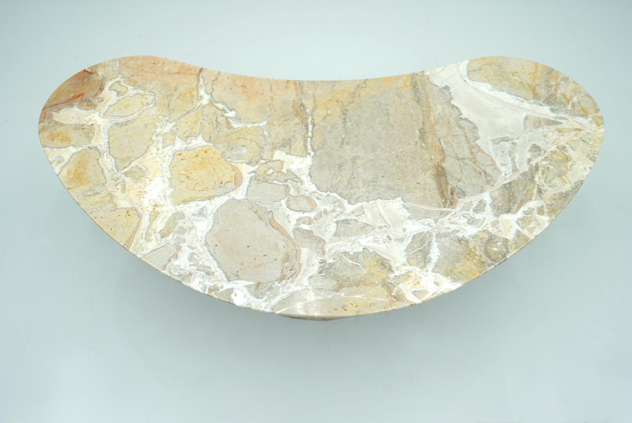 Mid-Century Modern Boomerang Marble Coffee Table Stone, 1950s