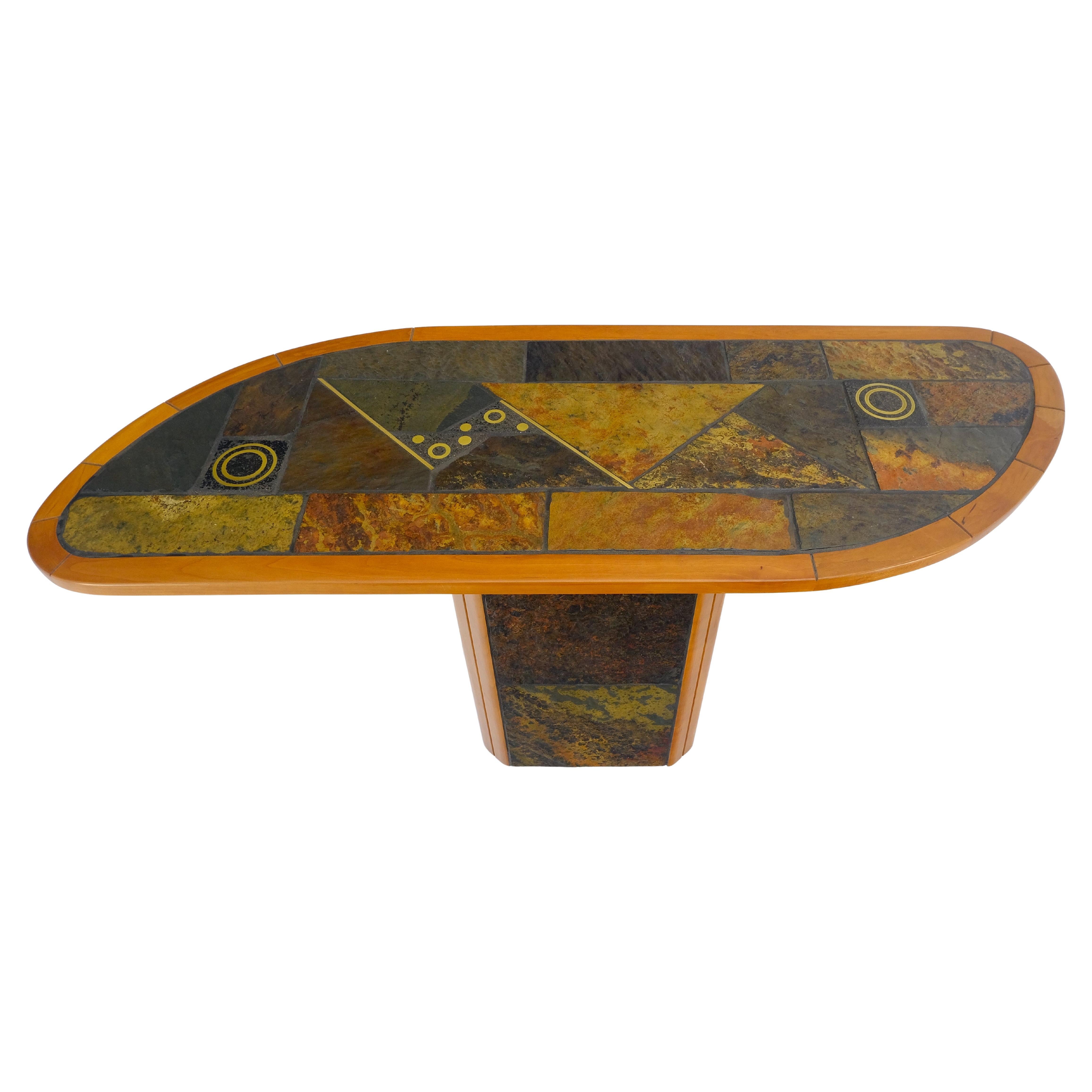 Boomerang Shape Slate Tile Top 
Base Mid Century Modern Studio Coffee Table For Sale
