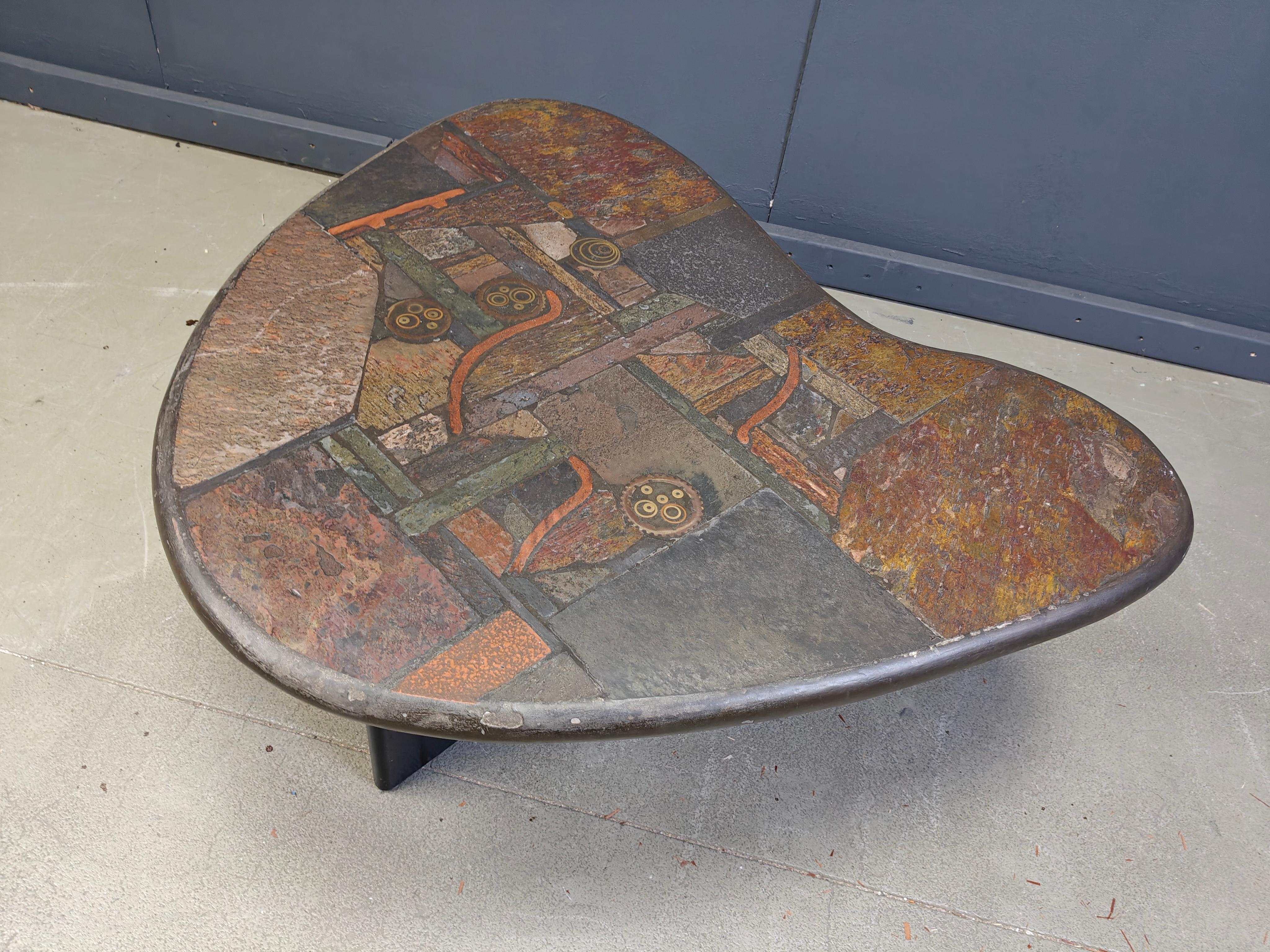 German Boomerang shaped coffee table by C. Kneip, 1990s