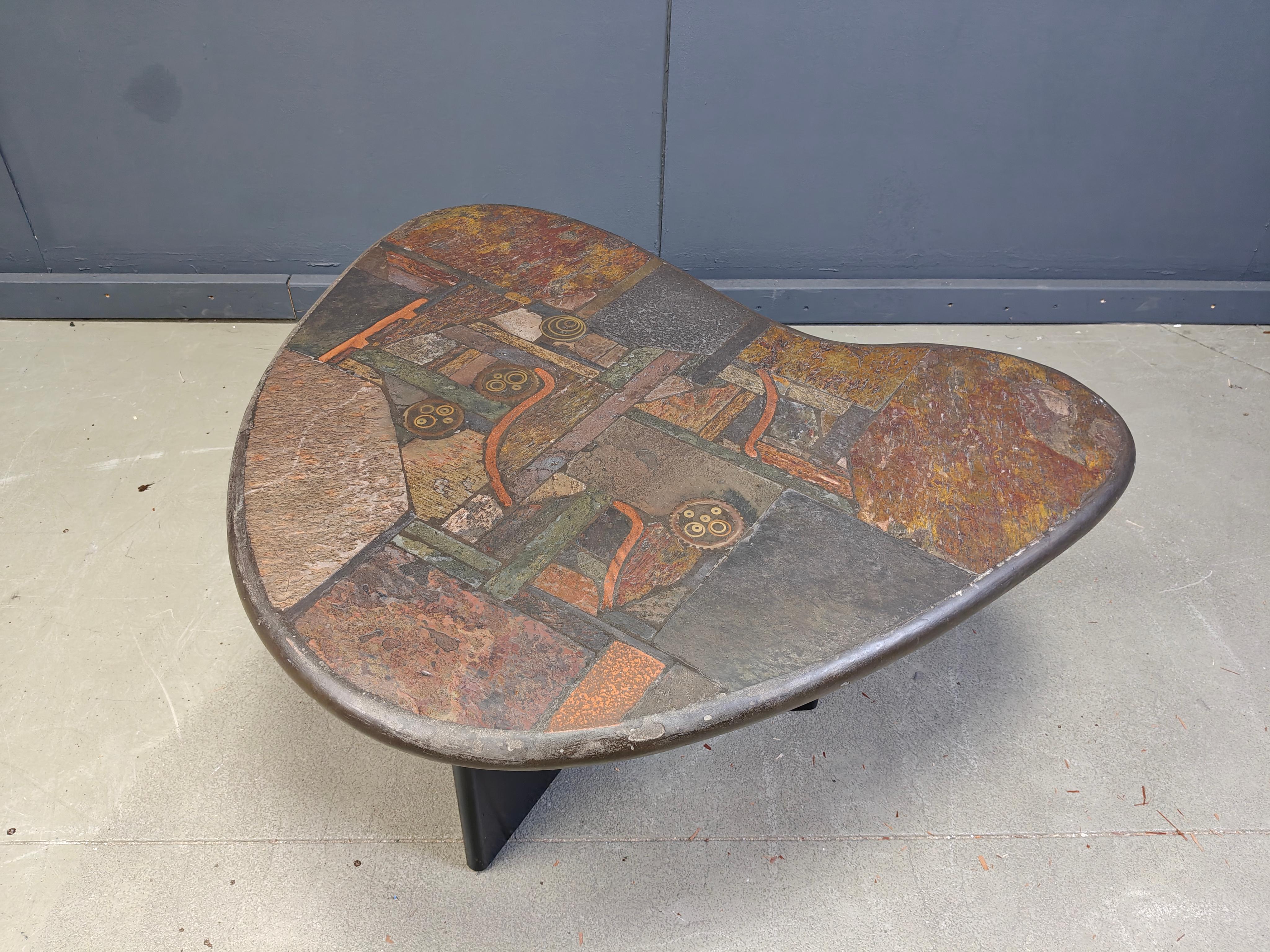 Boomerang shaped coffee table by C. Kneip, 1990s 2