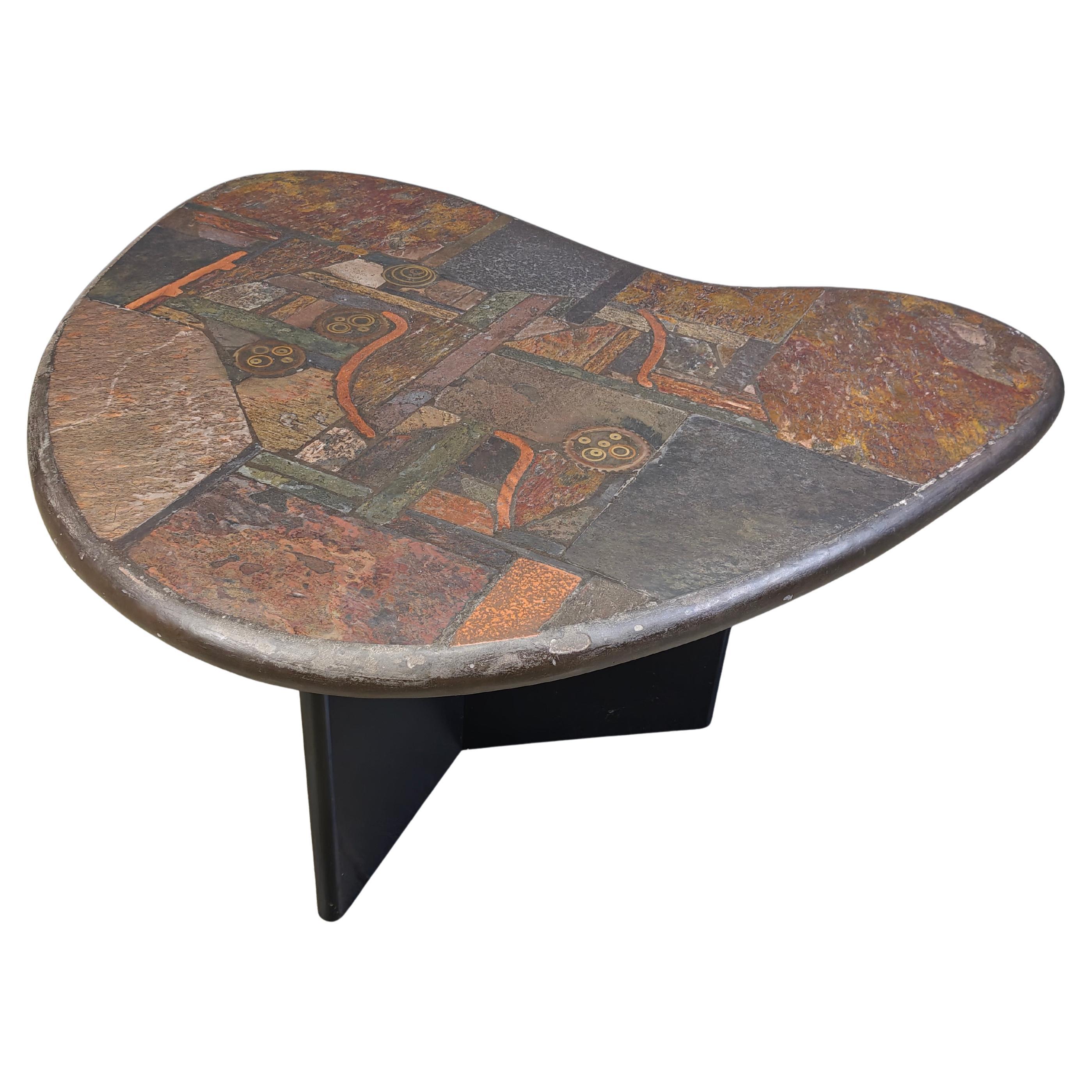 Boomerang shaped coffee table by C. Kneip, 1990s