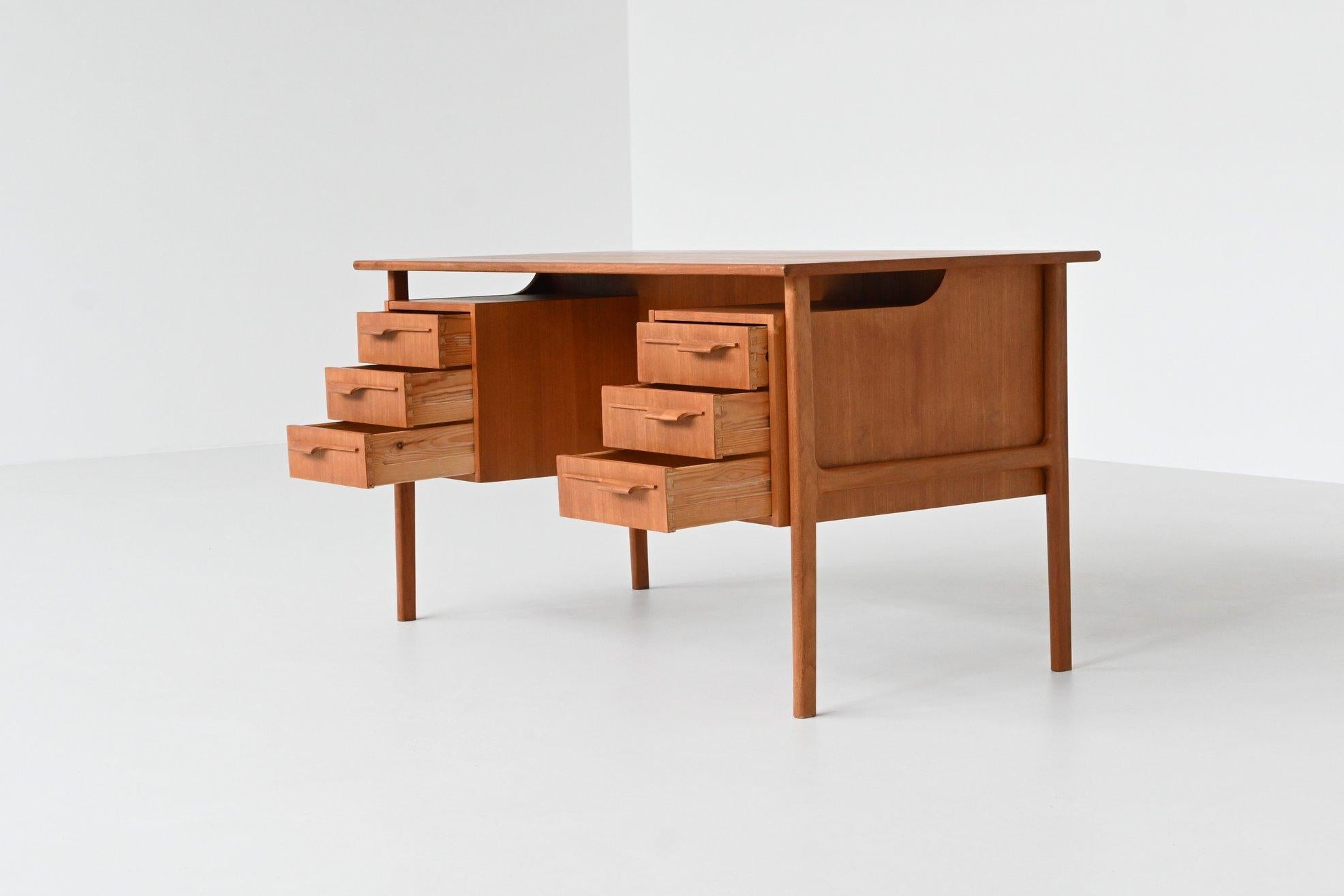 Boomerang shaped writing desk in teak IMHA Mobelfabrik Denmark 1960 3