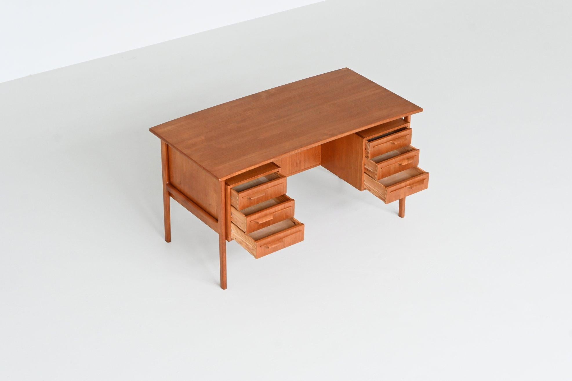 Boomerang shaped writing desk in teak IMHA Mobelfabrik Denmark 1960 4
