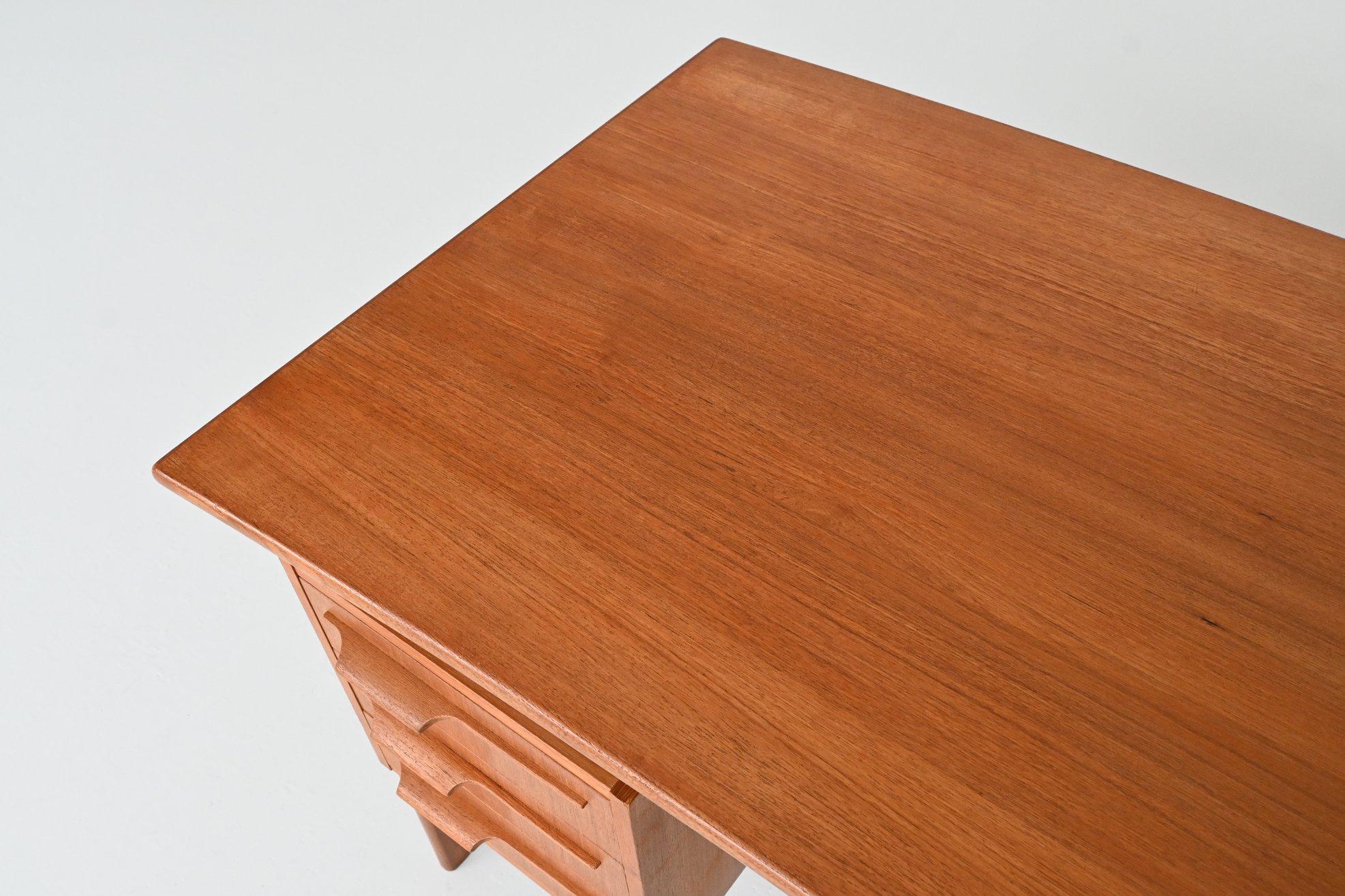 Boomerang shaped writing desk in teak IMHA Mobelfabrik Denmark 1960 5