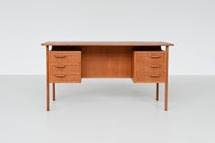 Boomerang shaped writing desk in teak IMHA Mobelfabrik Denmark 1960