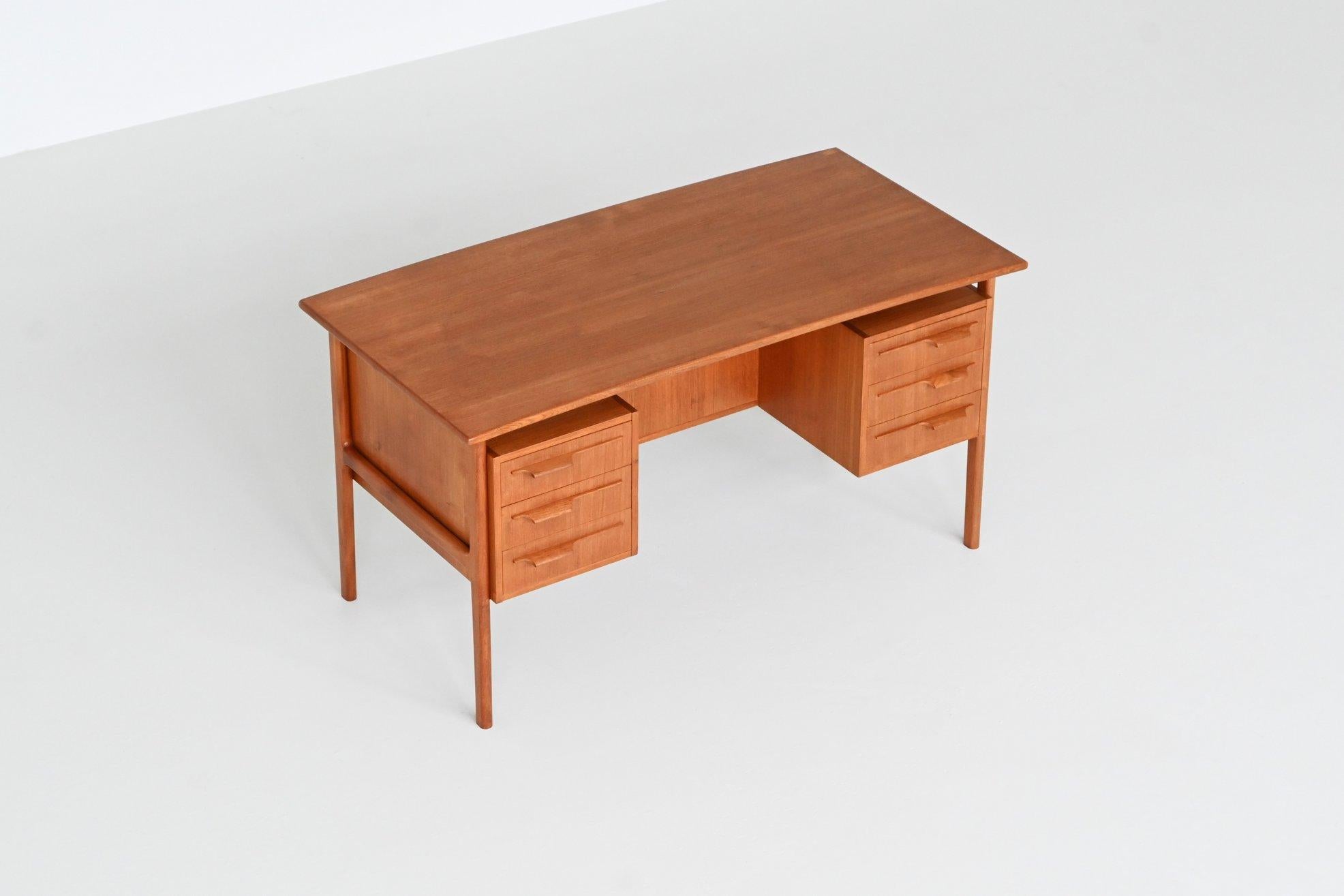Scandinavian Modern Boomerang shaped writing desk in teak IMHA Mobelfabrik Denmark 1960