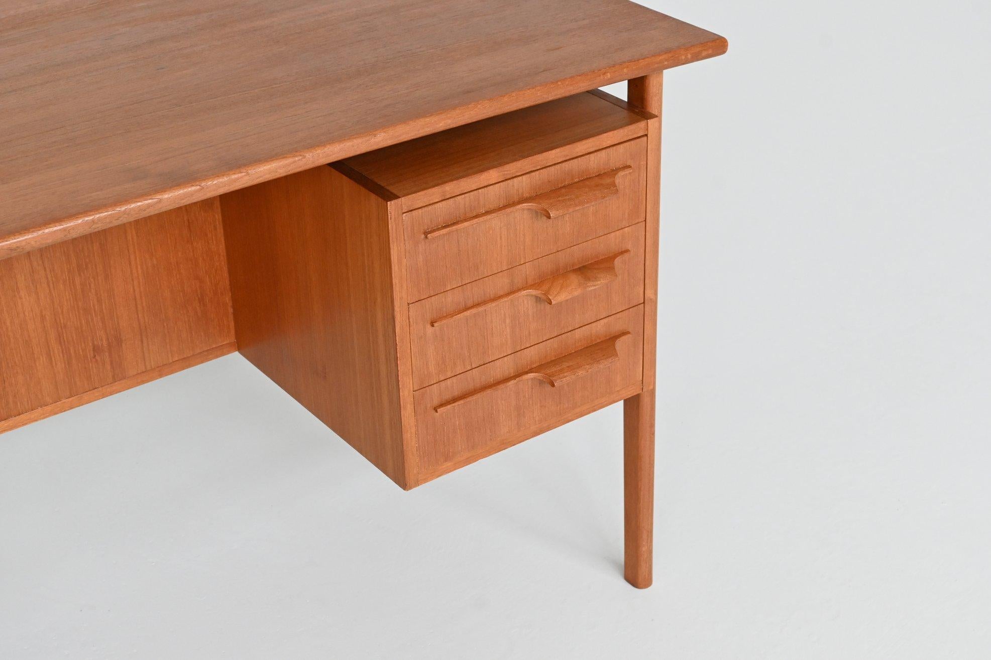 Boomerang shaped writing desk in teak IMHA Mobelfabrik Denmark 1960 1