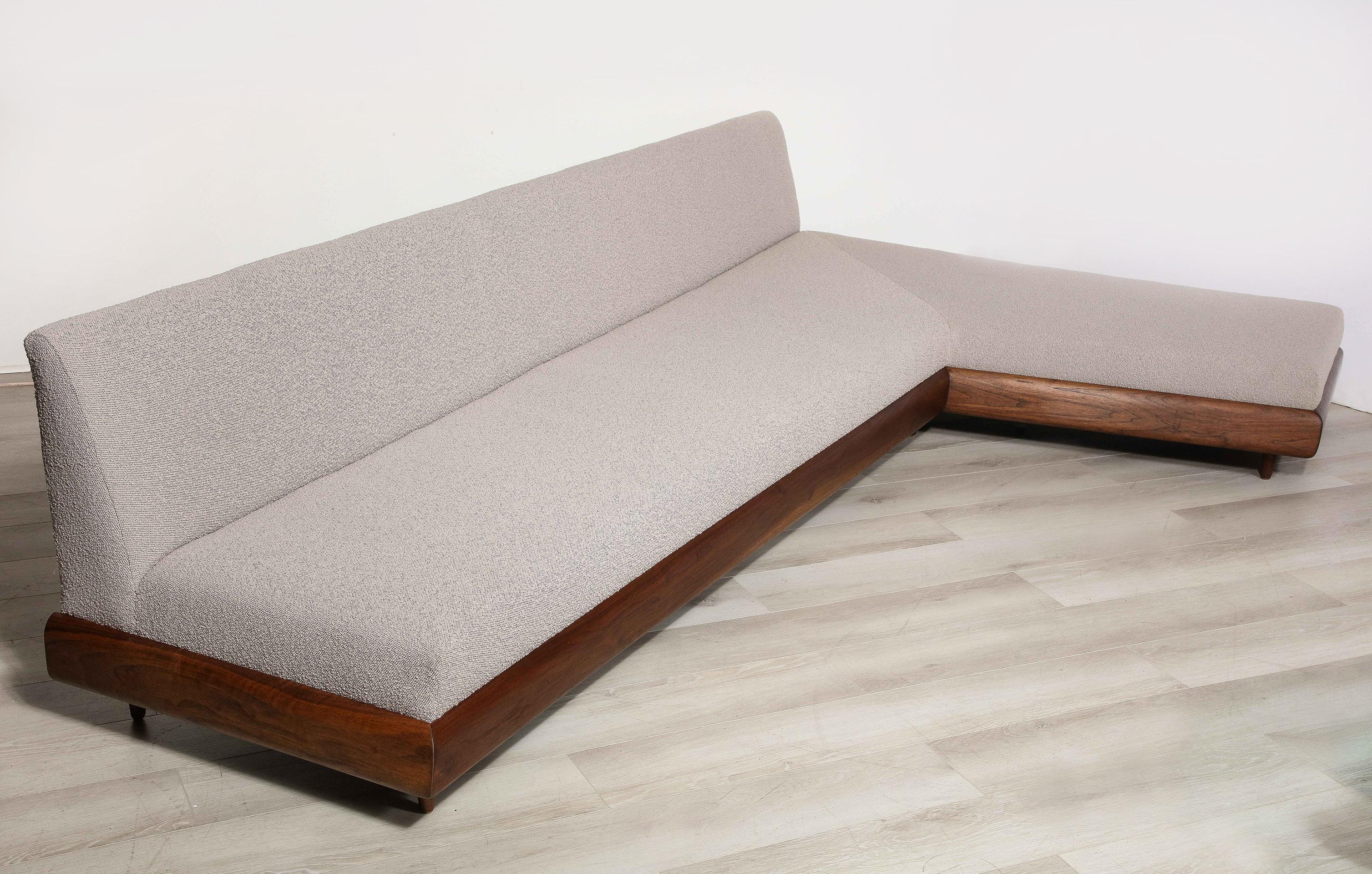 Bouclé Boomerang Sofa by Adrian Pearsall For Sale