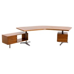 Boomerang T-96 Executive Desk by Osvaldo Borsani for Tecno Milano, 1950s