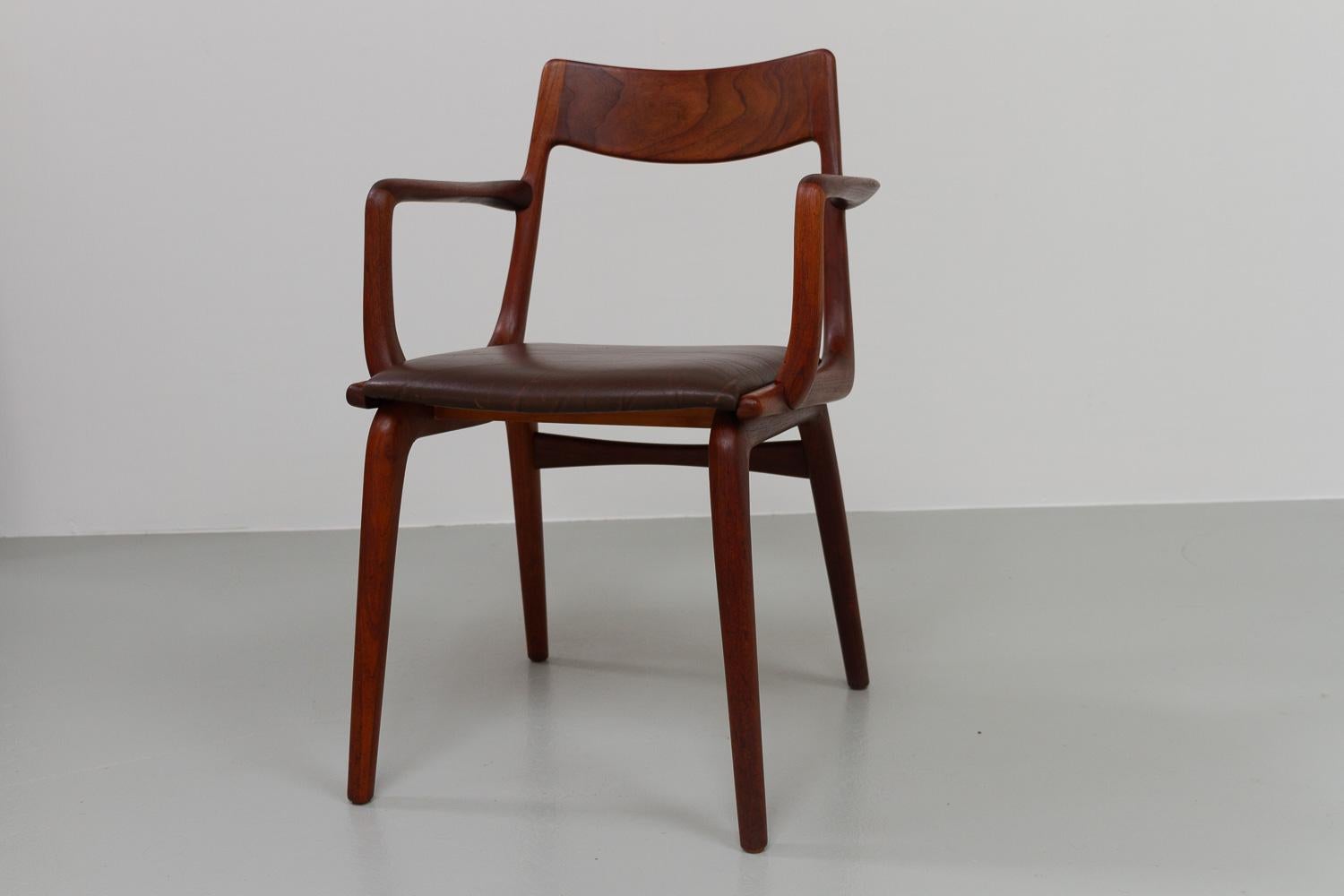 Boomerang Teakholz-Sessel von Alfred Christensen für Slagelse Møbelværk, 1960er Jahre (Mitte des 20. Jahrhunderts) im Angebot