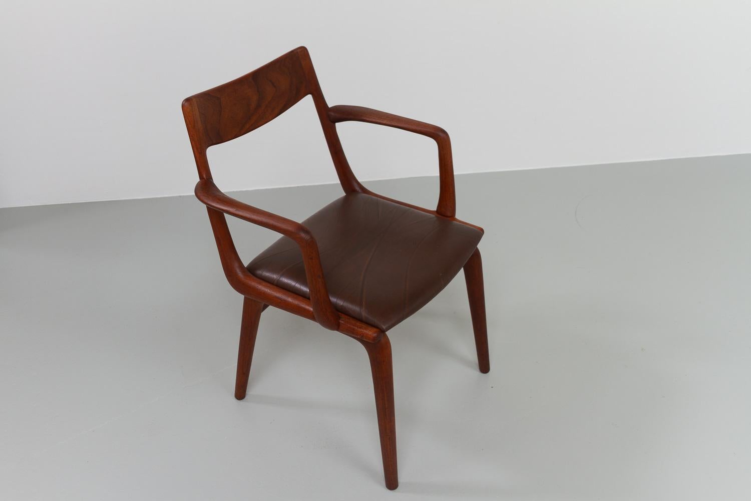 Boomerang Teakholz-Sessel von Alfred Christensen für Slagelse Møbelværk, 1960er Jahre im Angebot 1