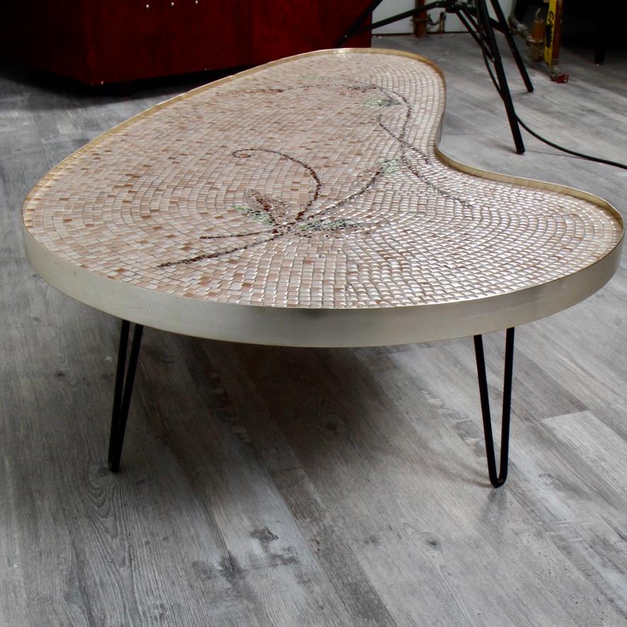 20th Century Boomerang Tile Topped Coffee Table