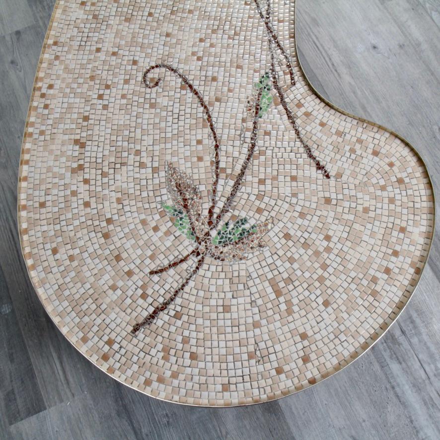 Metal Boomerang Tile Topped Coffee Table