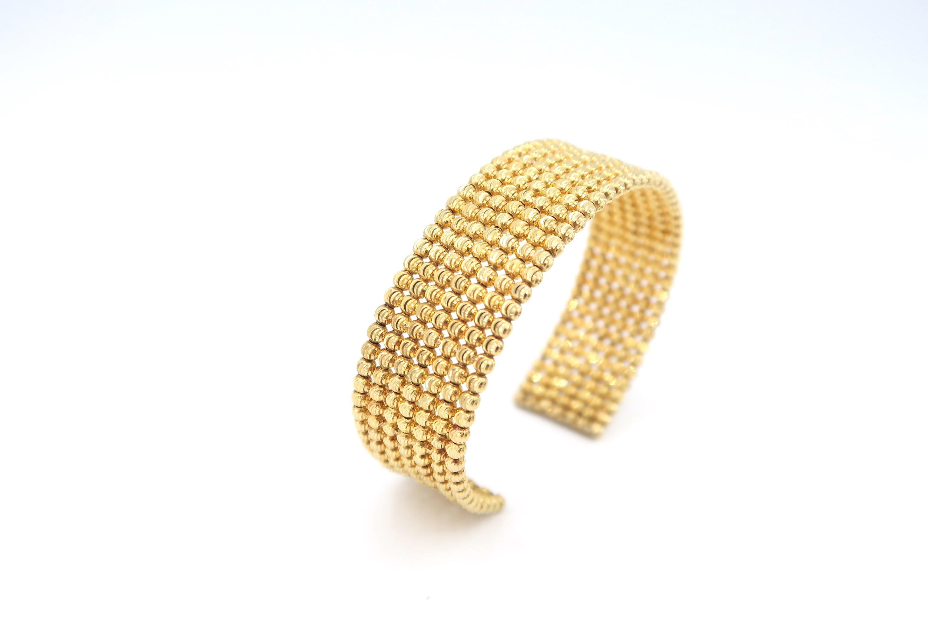 Women's BOON 18K Gold Faceted Bead 7 Rows Bangle