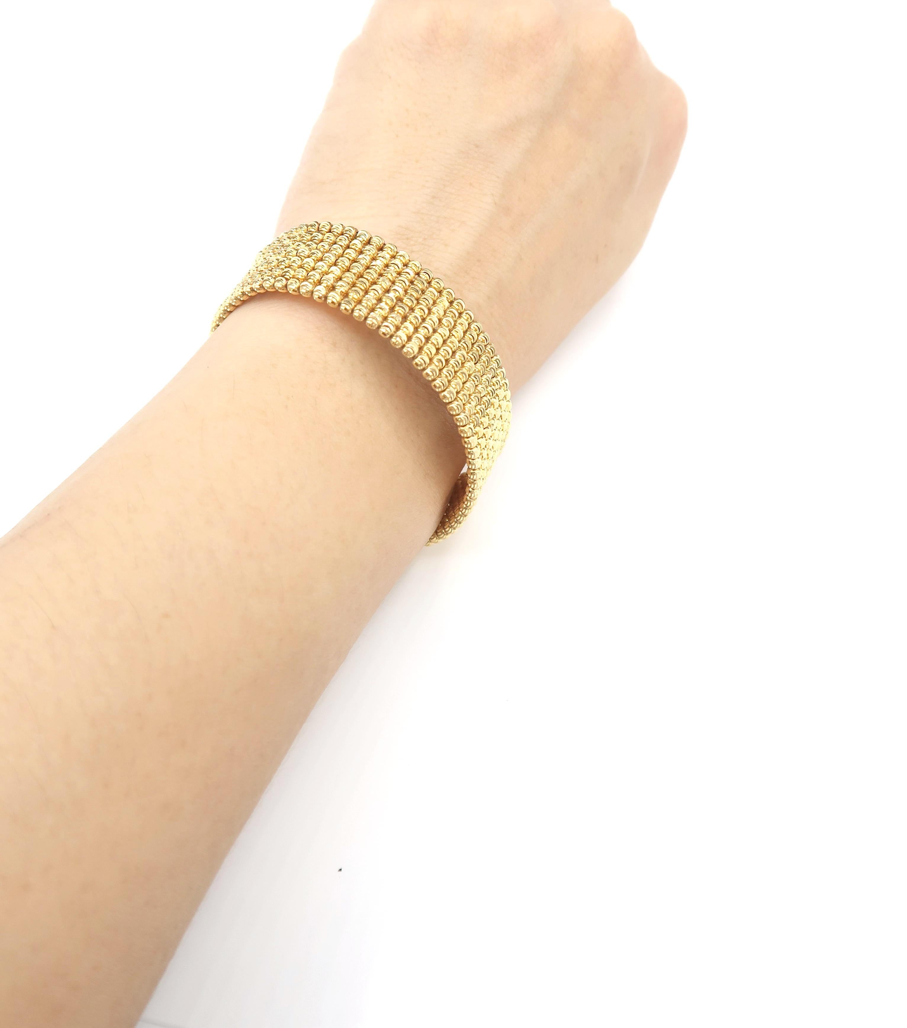 BOON 18K Gold Faceted Bead 7 Rows Bangle 1