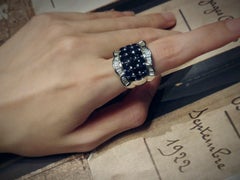 BOON Blue Sapphire Diamond 22K Gold Ring