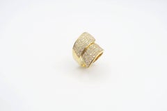 BOON Cross Wide Pavé Diamond Yellow Gold Ring