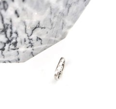 Boon Diamond Dotted Square Shaped Stackable Matte 18 Karat White Gold Band